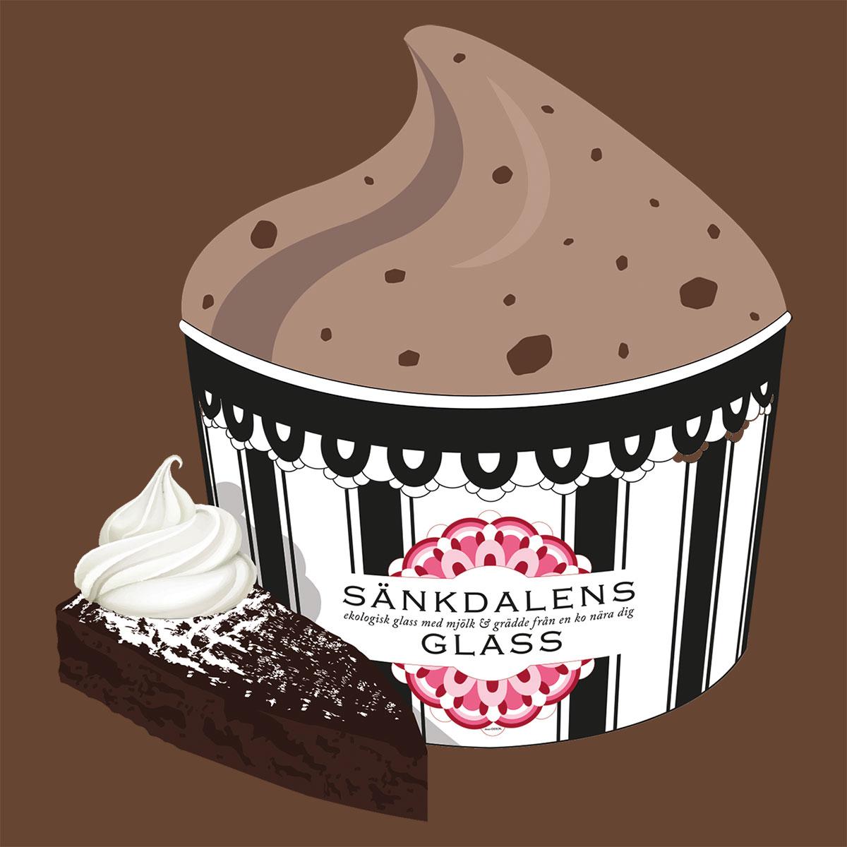 Cream ice cream with the taste of cake
