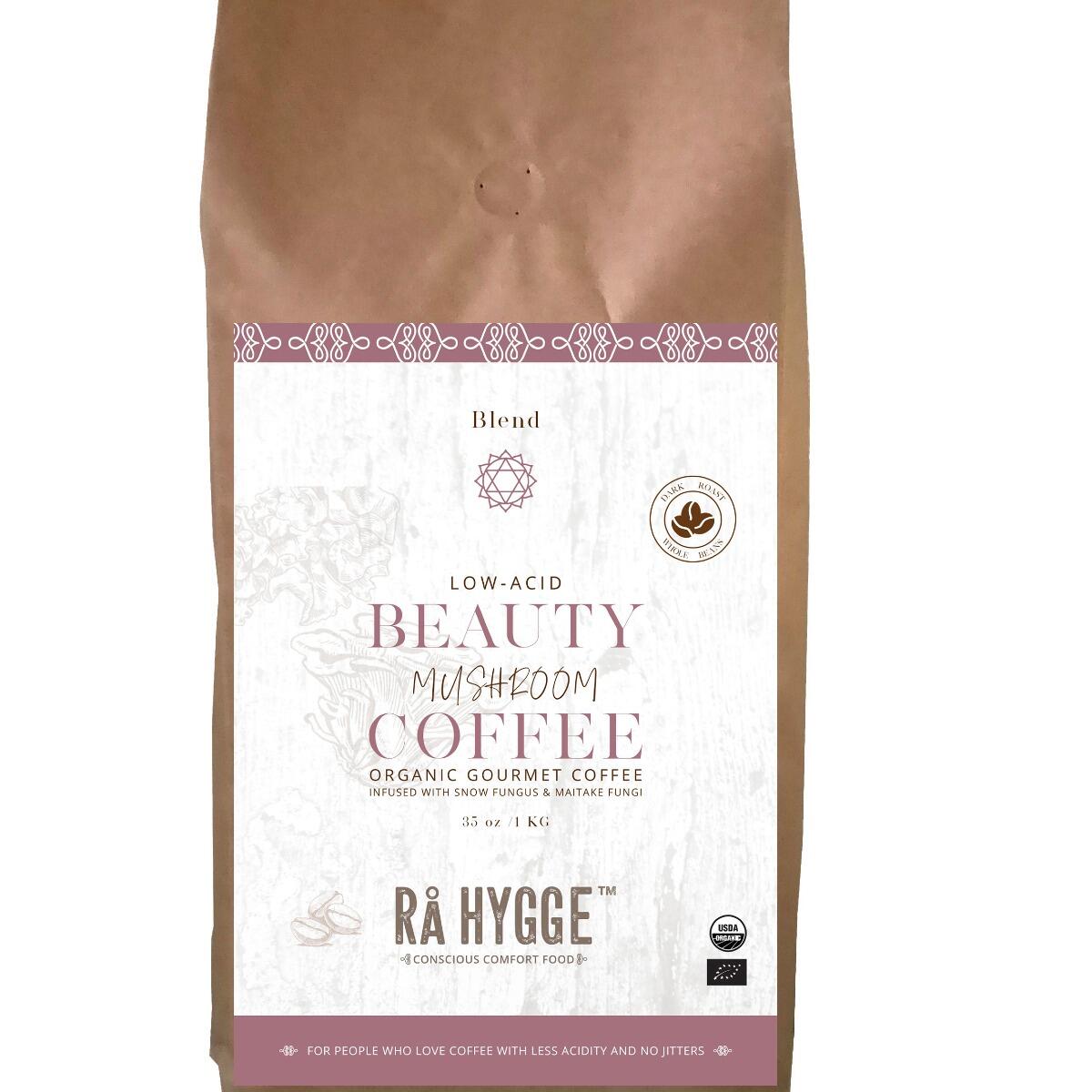 Rå Hygge's Low-Acid Gourmet Coffee with Tremella and Maitake - whole beans 1 kg'