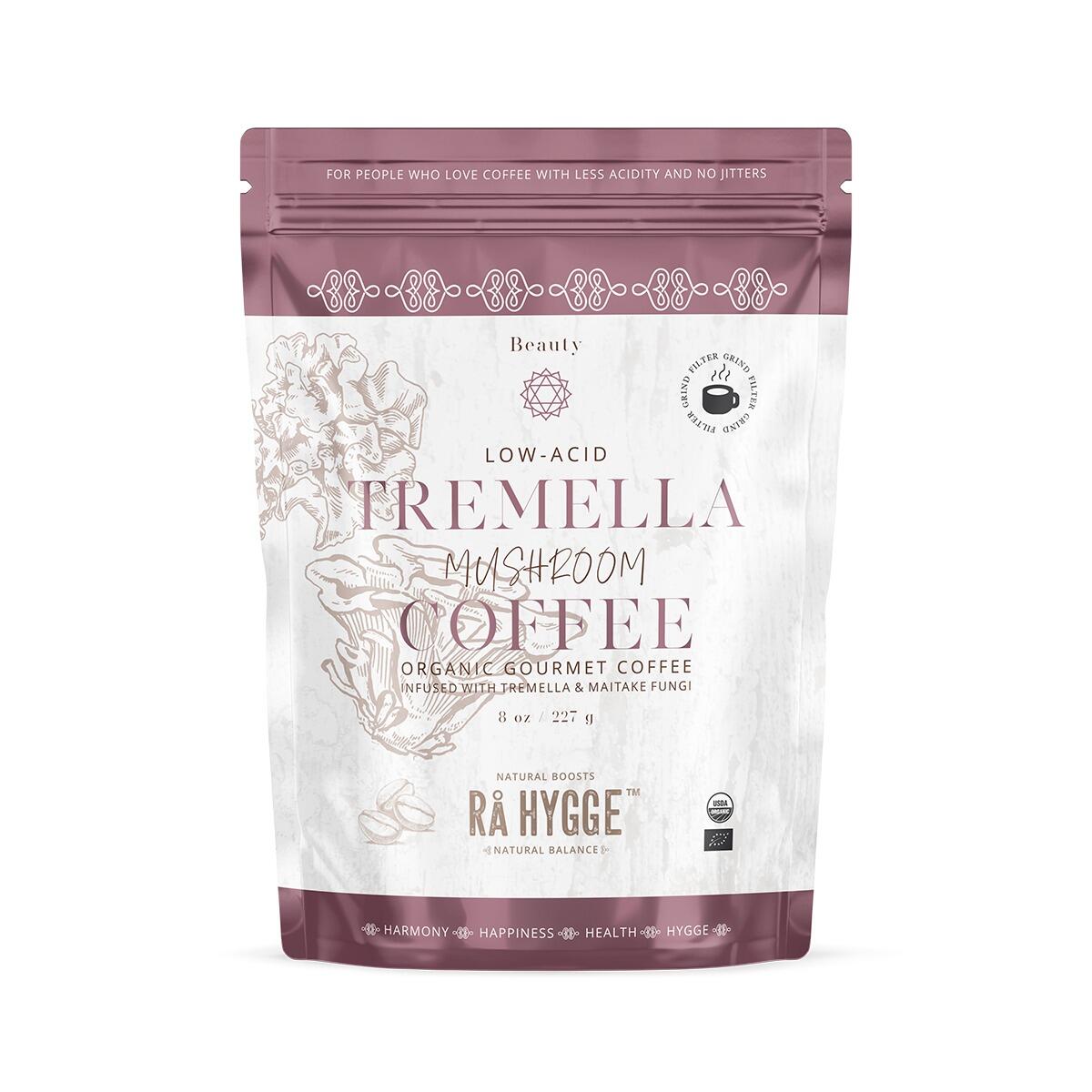 Raw Hygge's Low-Acid Gourmet Coffee with Tremella and Maitake - filter ground 227g'