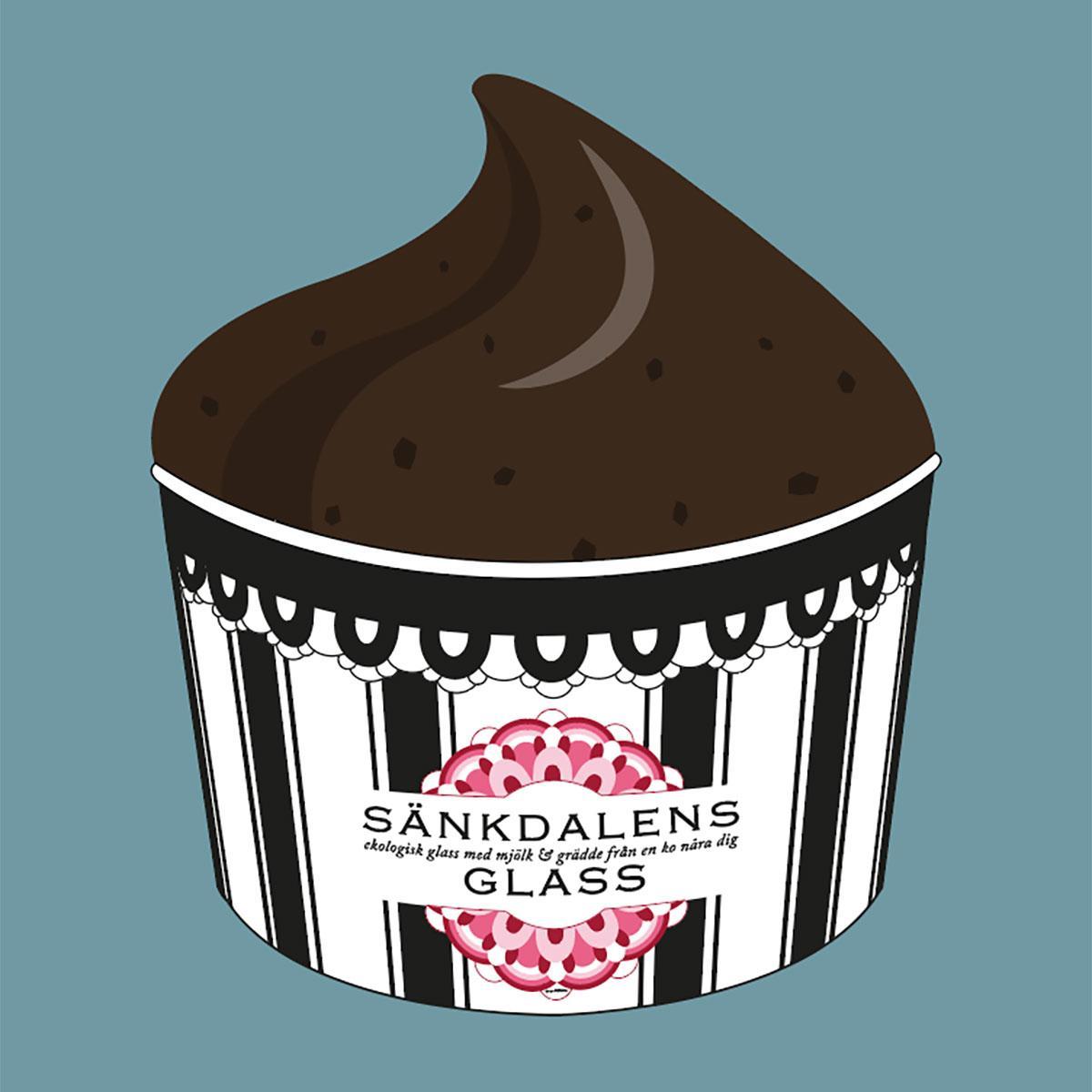 Chocolate ice cream Sänkdalens glass