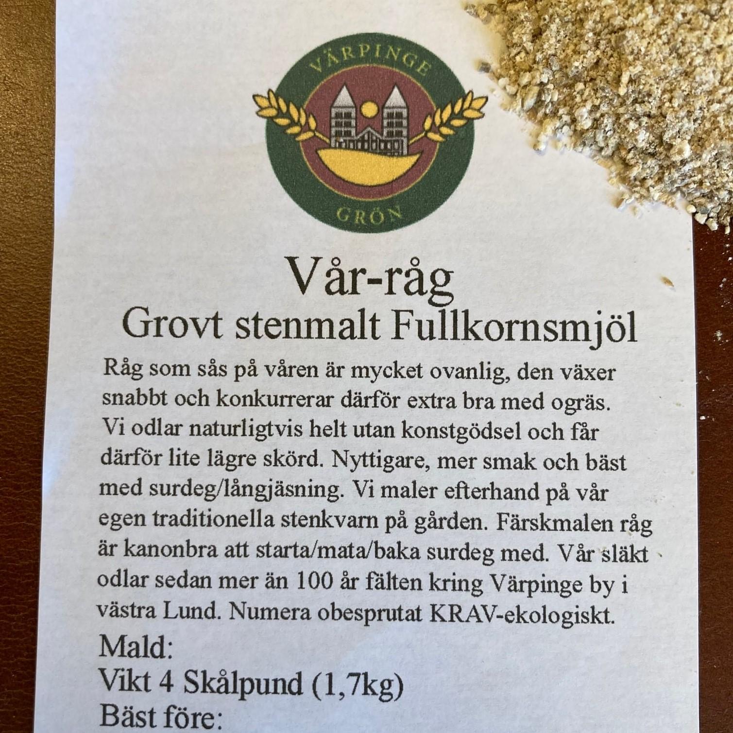 Värpinge Grön's Stone ground rye flour '