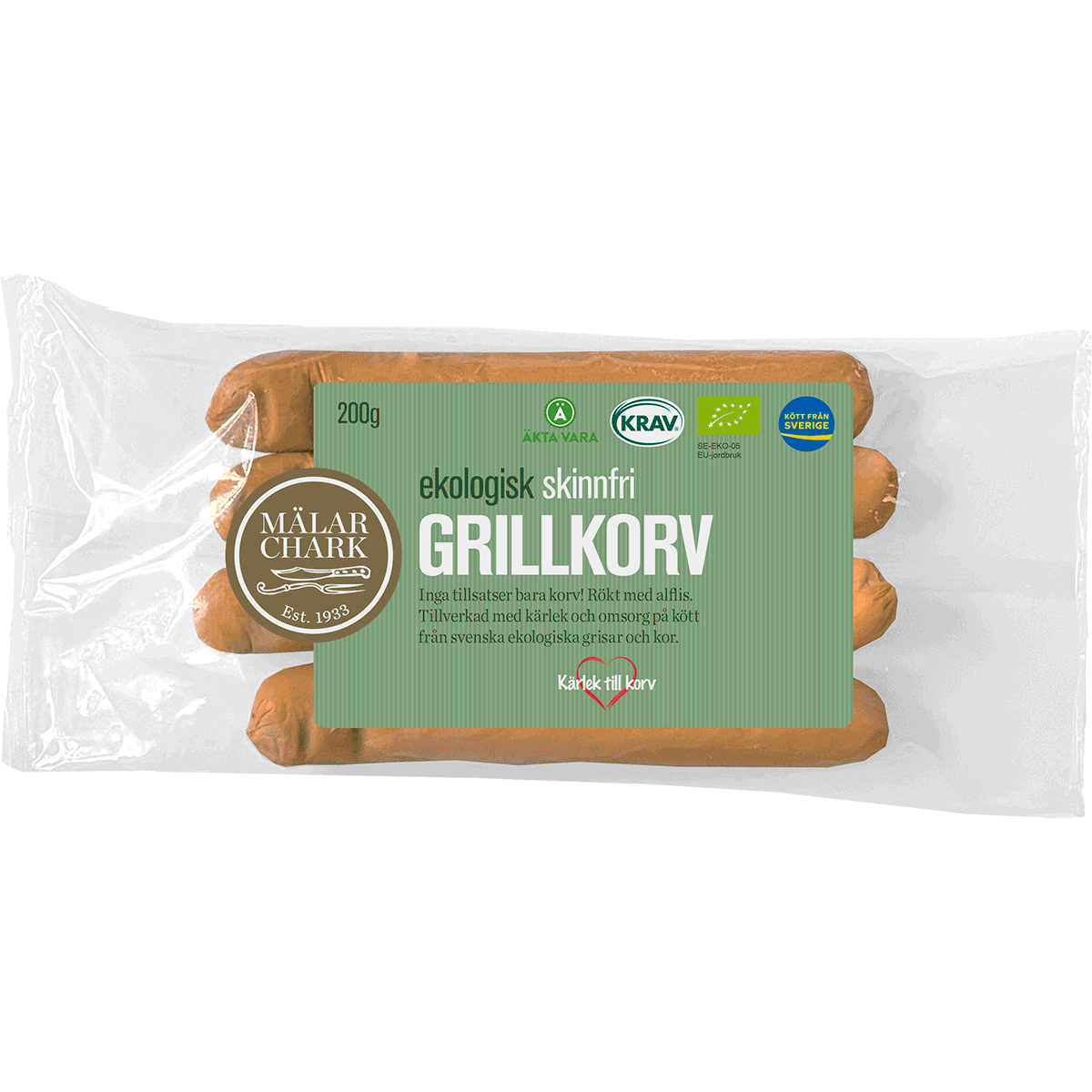Leather-free barbecue sausage