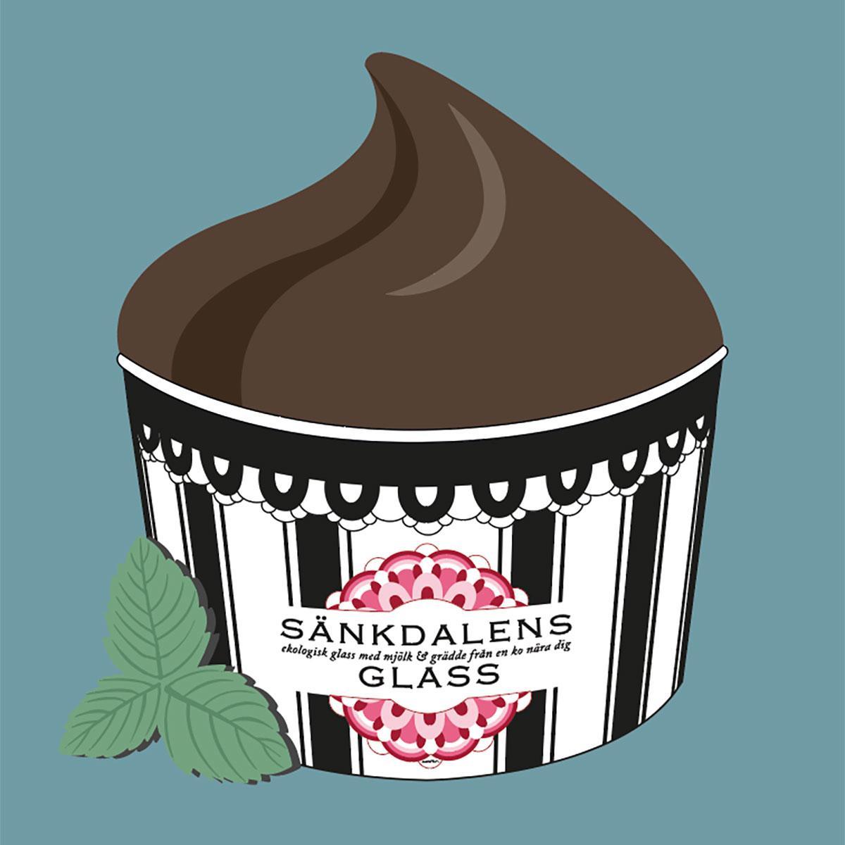 Sänkdalens glass's Minz-Schokoladen-Eis'