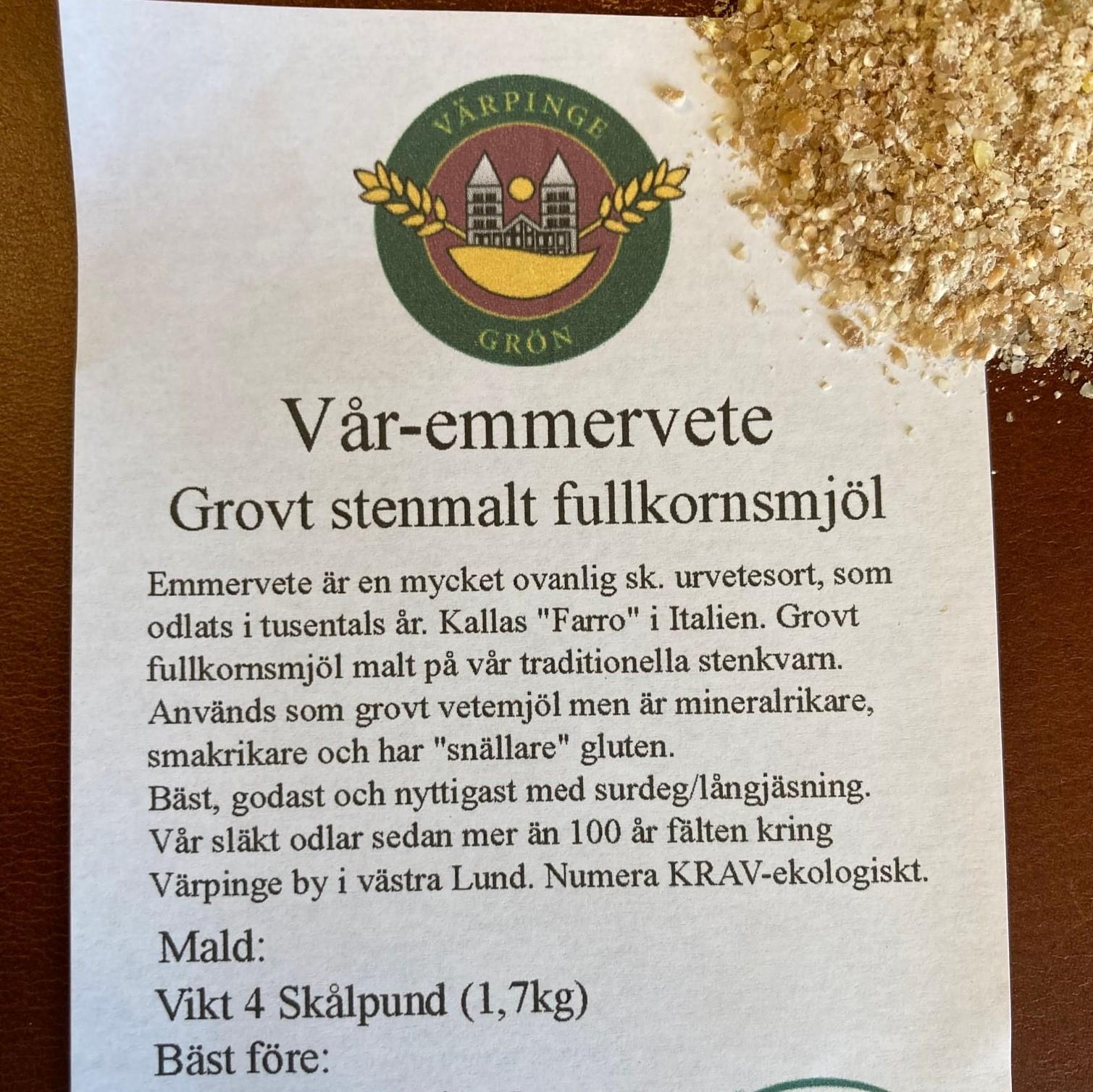 Värpinge Grön's Coarse stone ground bucket wheat flour '