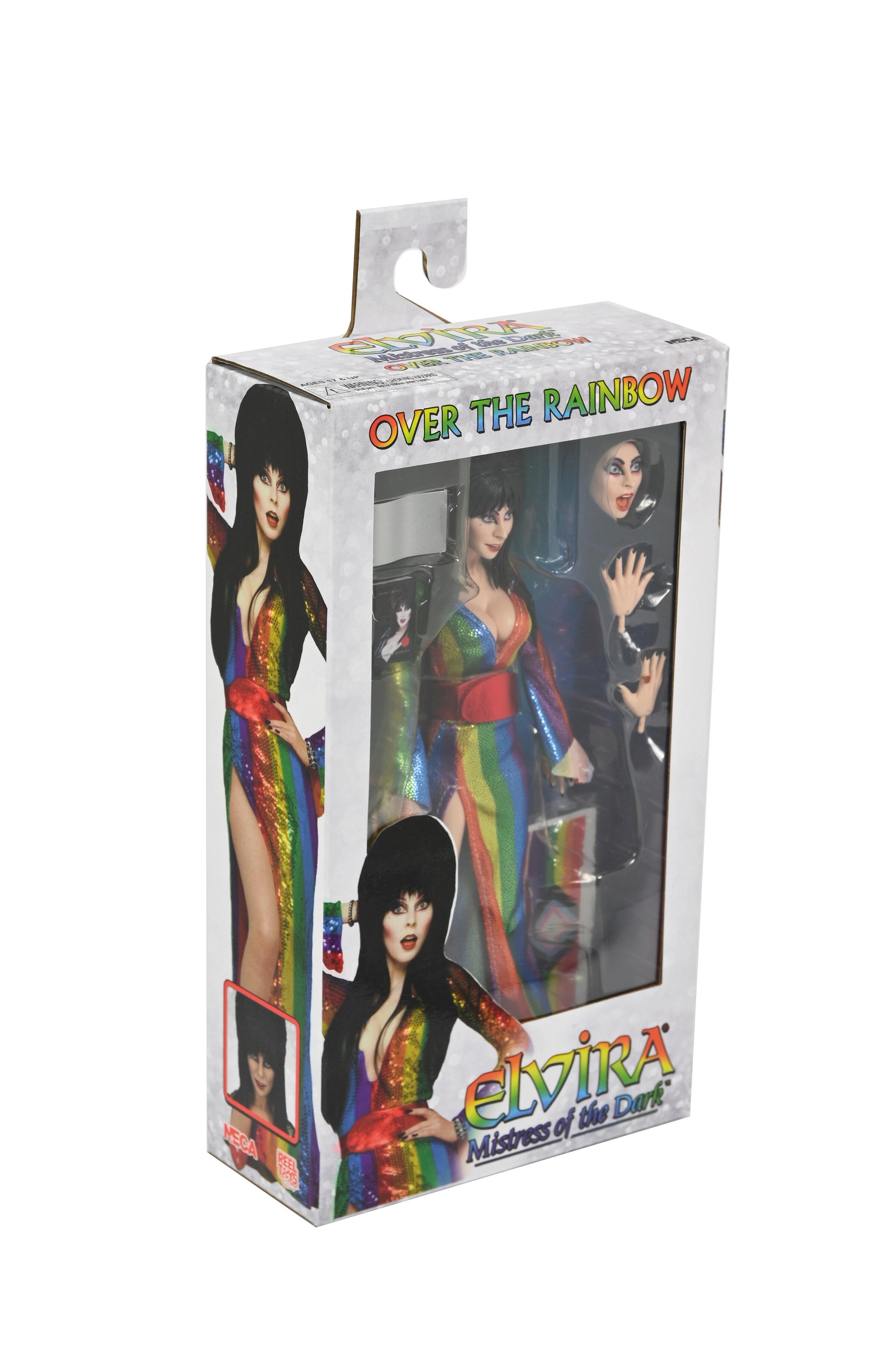 Action Figure NECA Elvra 20cm, Con Vestiti In Tessuto E Accessori, Regina Delle Tenebre