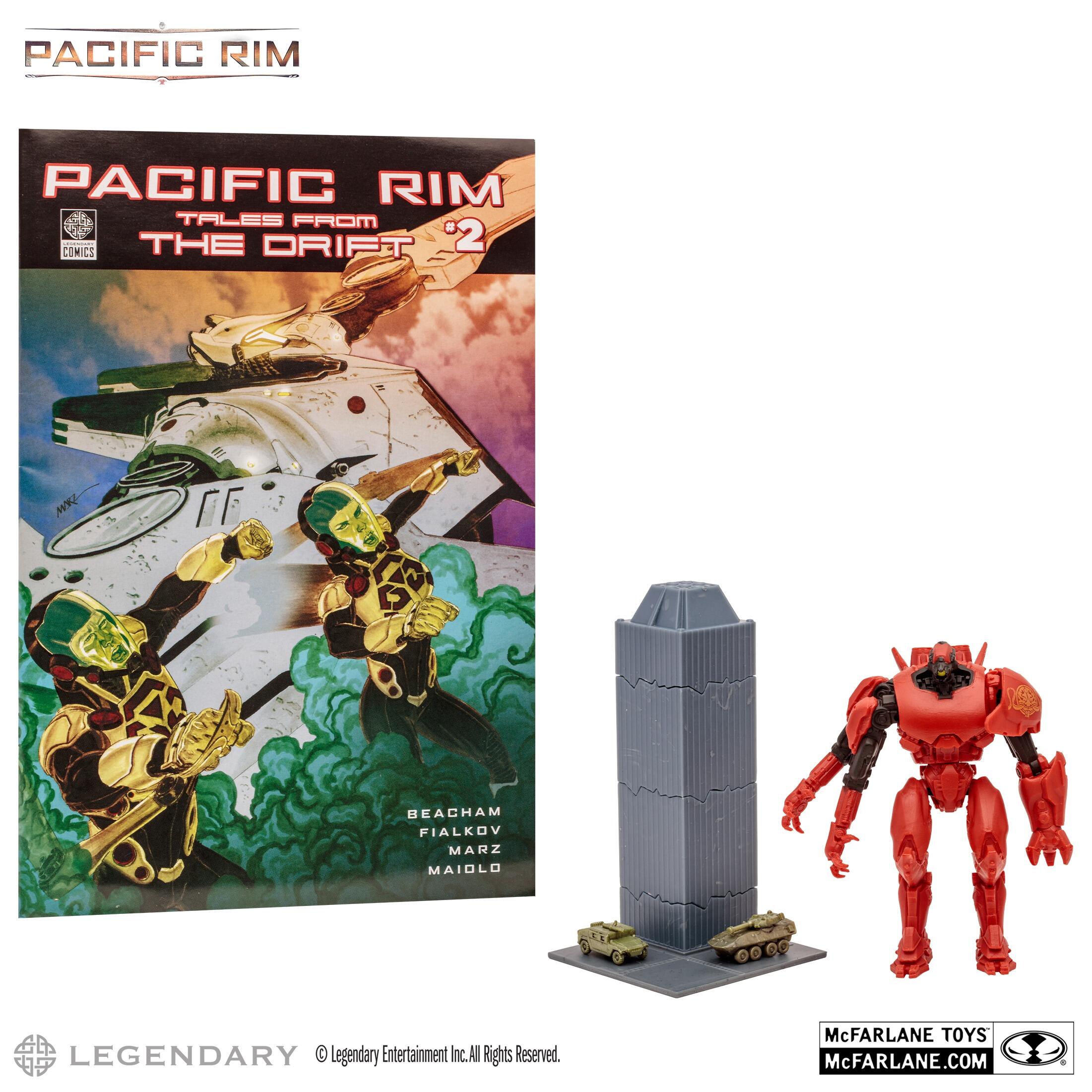 Pacific Rim 4 Inch Scale Action Figure with Comic Book Wave 1 Crimson Typhoon Jaeger