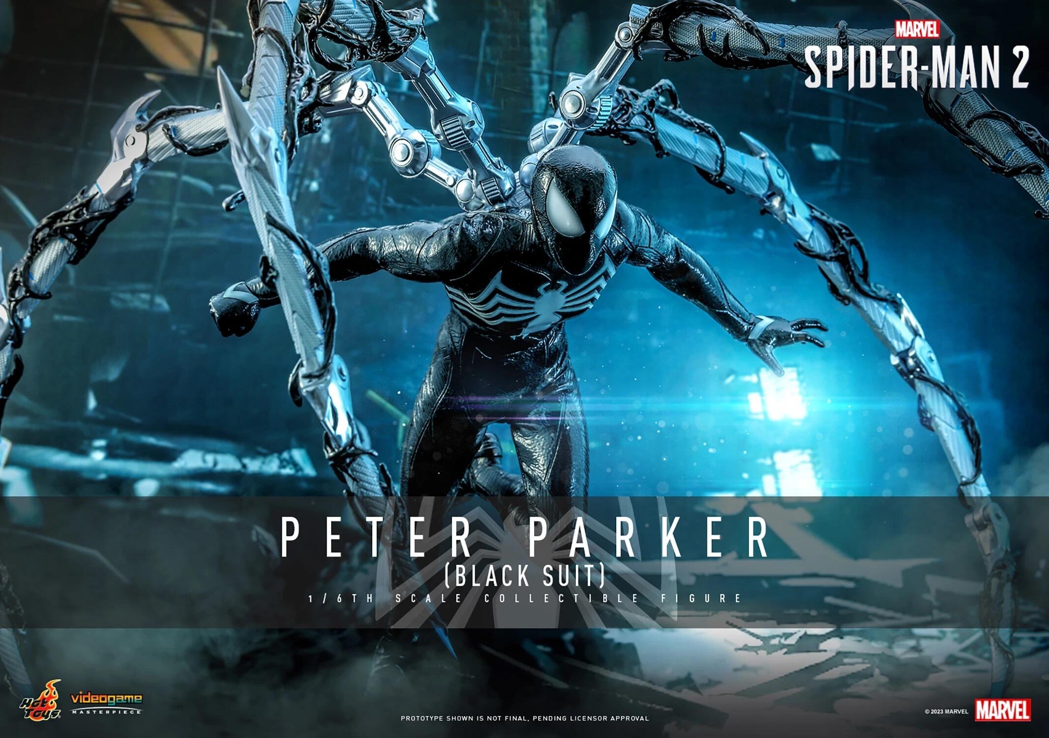 PRE-ORDER Peter Parker (Black Suit) - Spider-Man 2 Marvel Hot Toys  Collectibles 1/6 Scale Action Figure