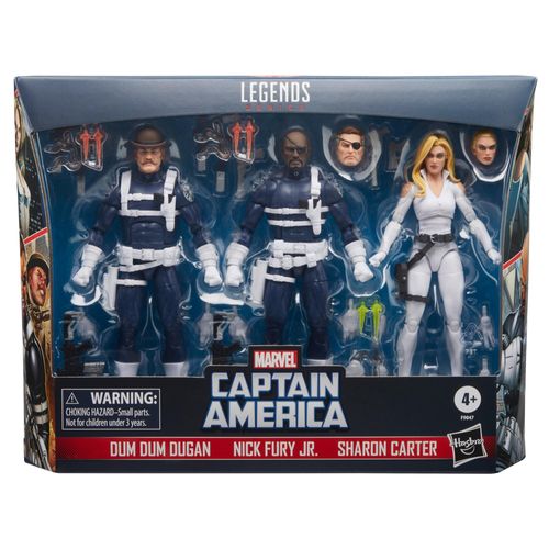 *PRE-ORDER Marvel Legends Captain America S.H.I.E.L.D Action Figure 3-Pack - Dum Dum Dugan, Nick Fury Jr. &amp; Sharon Carter