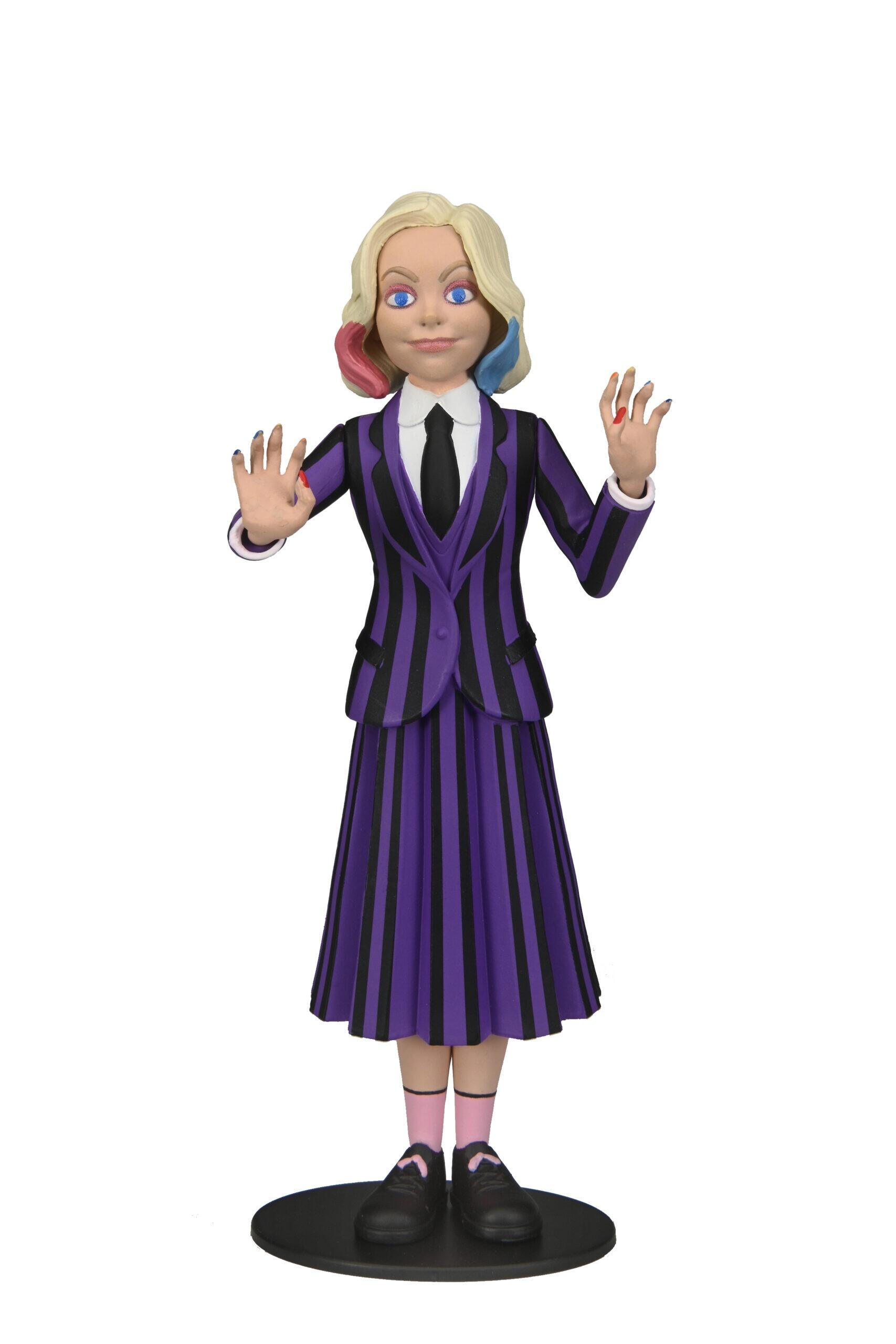 NECA Toony Terrors - Figura Wednesday Adams In Divisa Nevermore Academy Con Accessorio Thing - Altezza 12,7 Cm - 24148