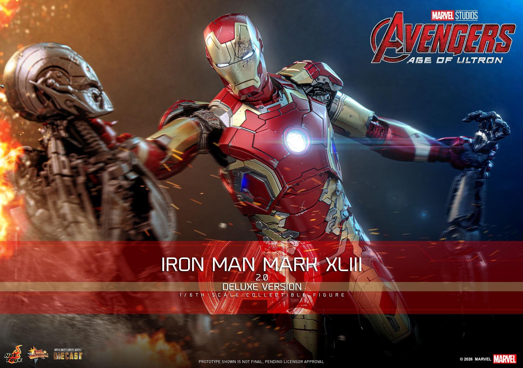 Hot Toys Iron Man Mark XLIII 1/6フィギュア Hot Toys Avengers: Age of Ultron Movie Masterpiece Diecast Action