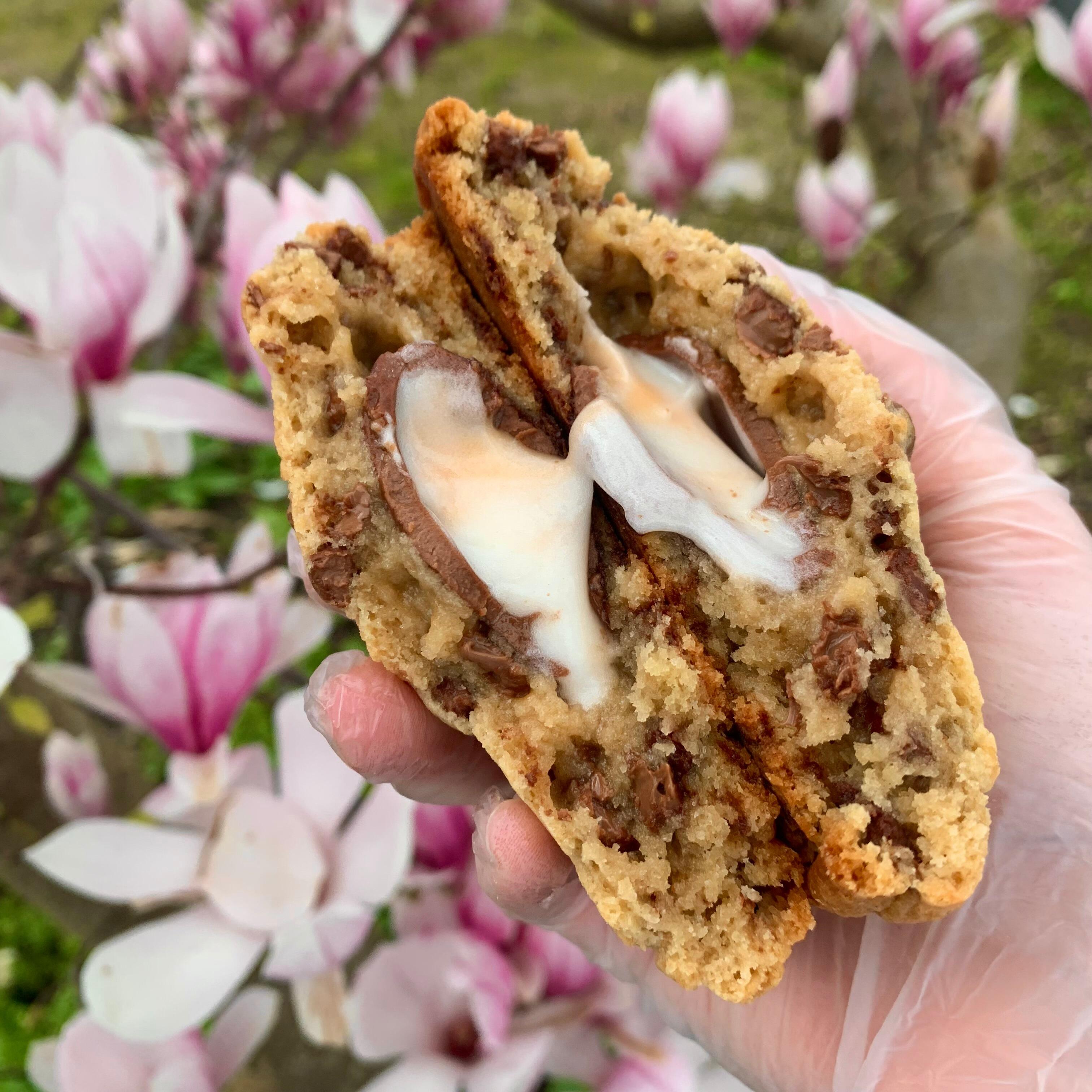 Creme Egg Stuffed Cookie