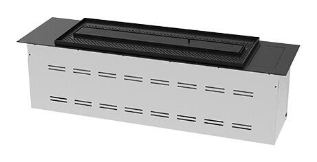 Decoflame LogicWood Linear 720 bio-ethanol burner with ceramic logs, shown as a product render
