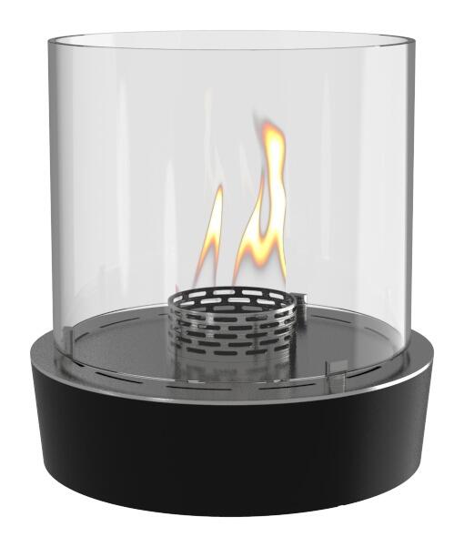 Decoflame Nice Round table-top bio-ethanol fire with glass cylinder, product image