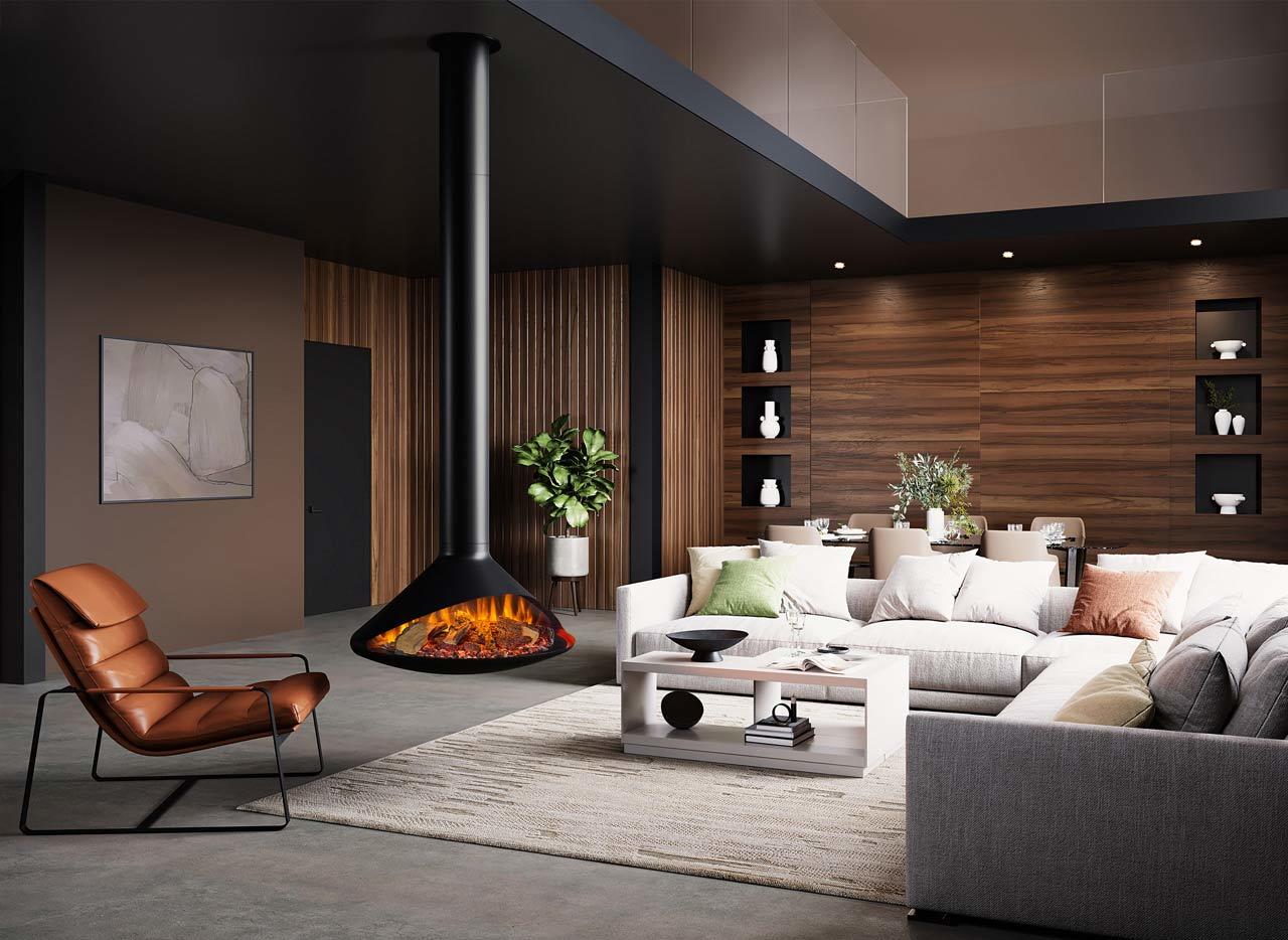 Onyx Orbit Suspended Electric Fire