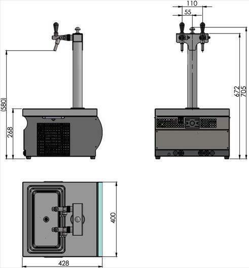 Lindr 55/k Profi tower twin tap dispenser