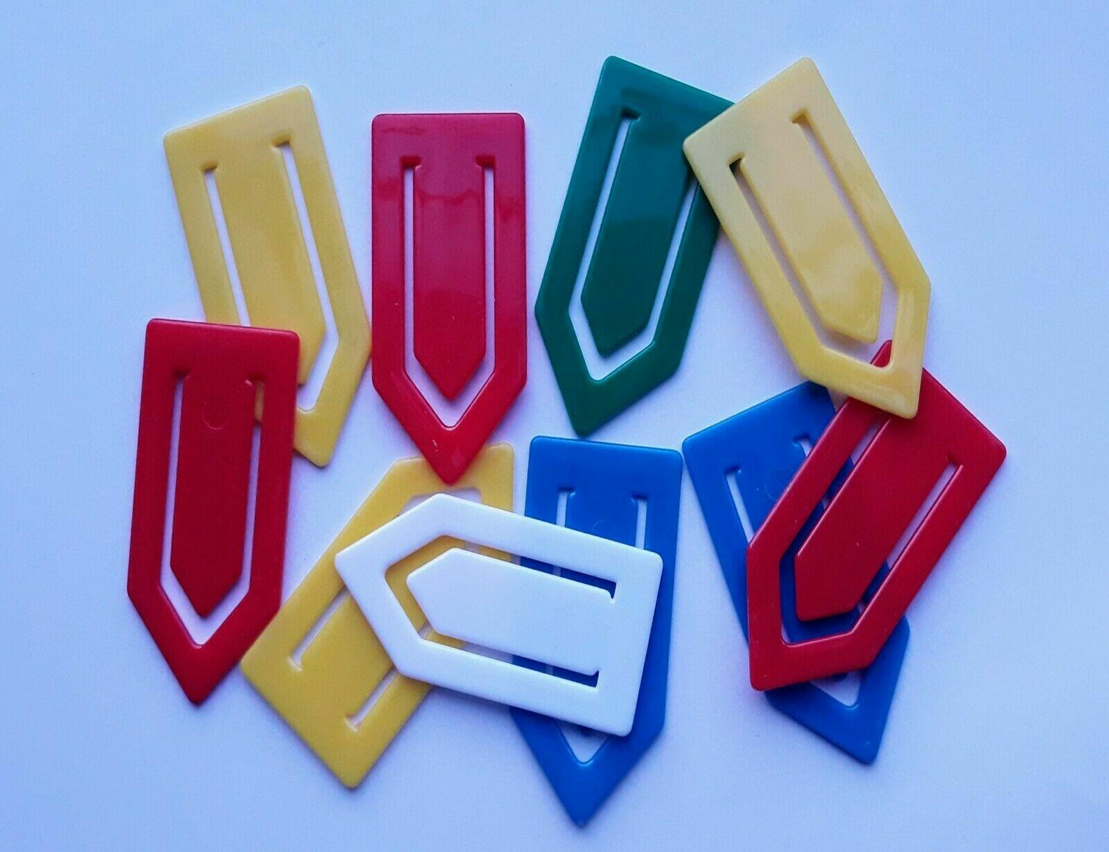 10 Large Plastic Paper Clips In A Pack Assorted Colours