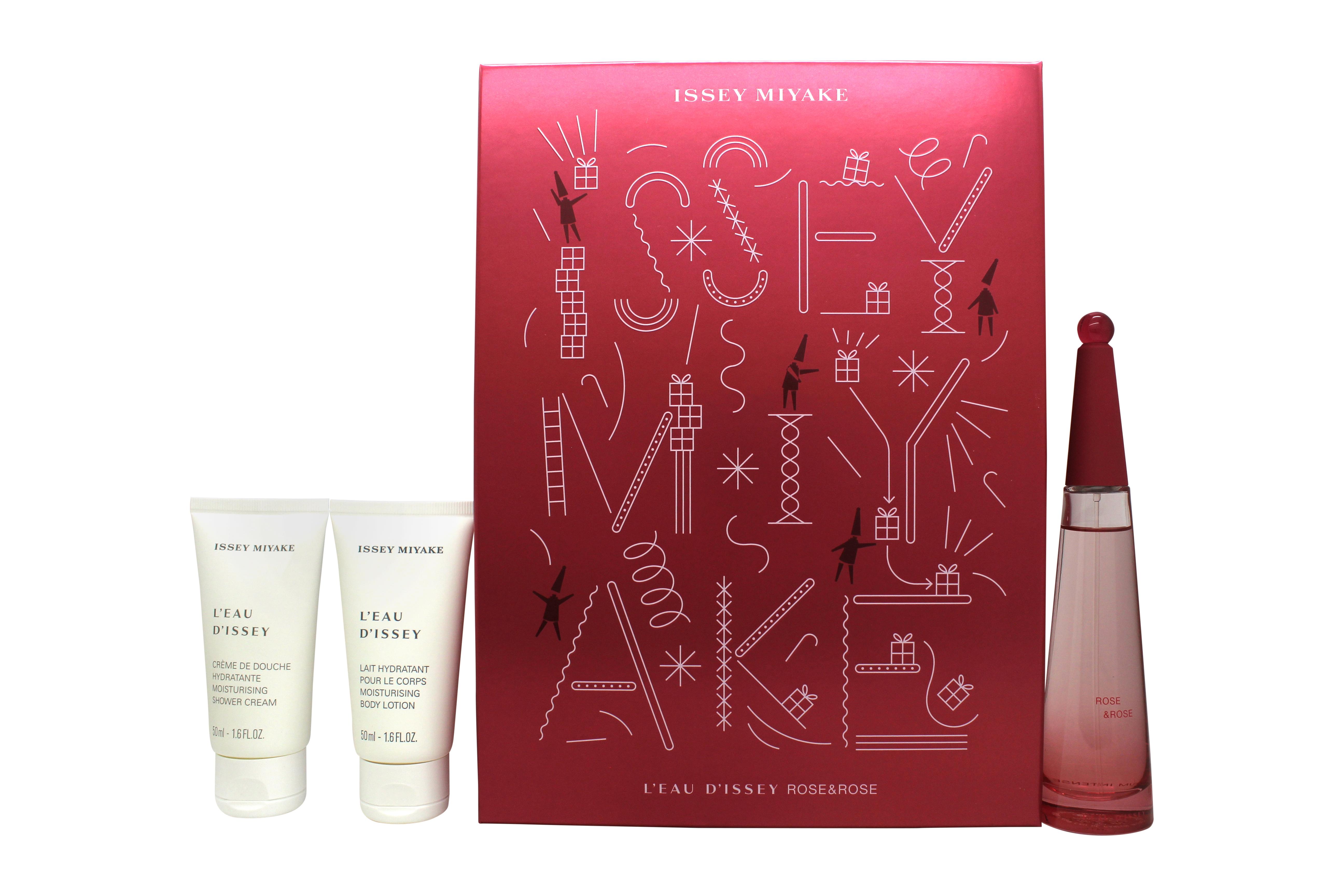 Issey Miyake L'Eau D'Issey Rose & Rose Gift Set 50ml EDP + 50ml Body Lotion + 50ml Shower Cream