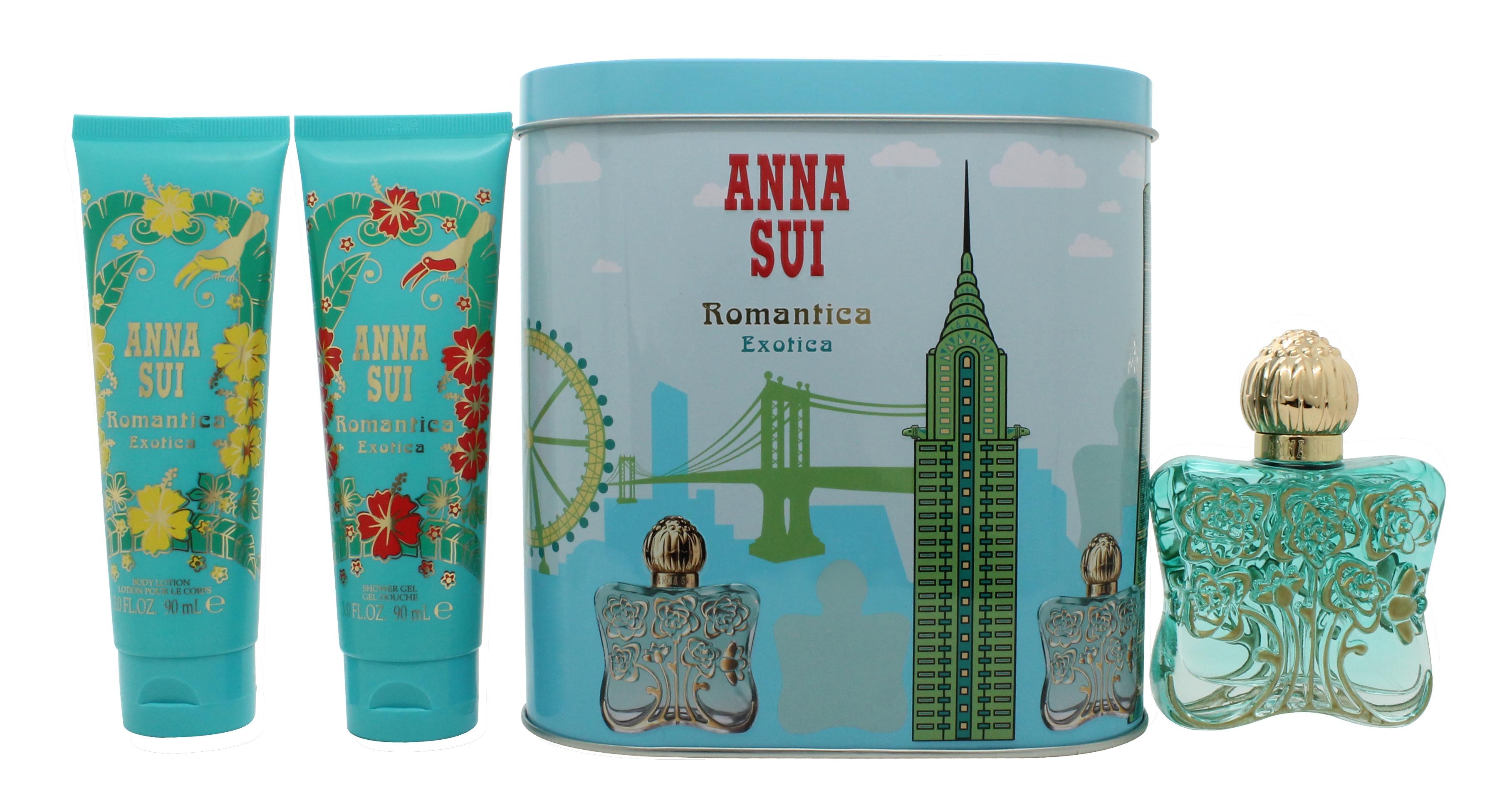 Anna Sui Romantica Exotica Gift Set 50ml EDT + 100ml Body Lotion + 100ml Shower Gel + Music Box