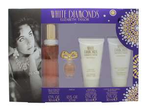 Elizabeth Taylor White Diamonds Gift Set 50ml EDT + 50ml Body Lotion + 50ml Body Wash + 3.7ml EDP