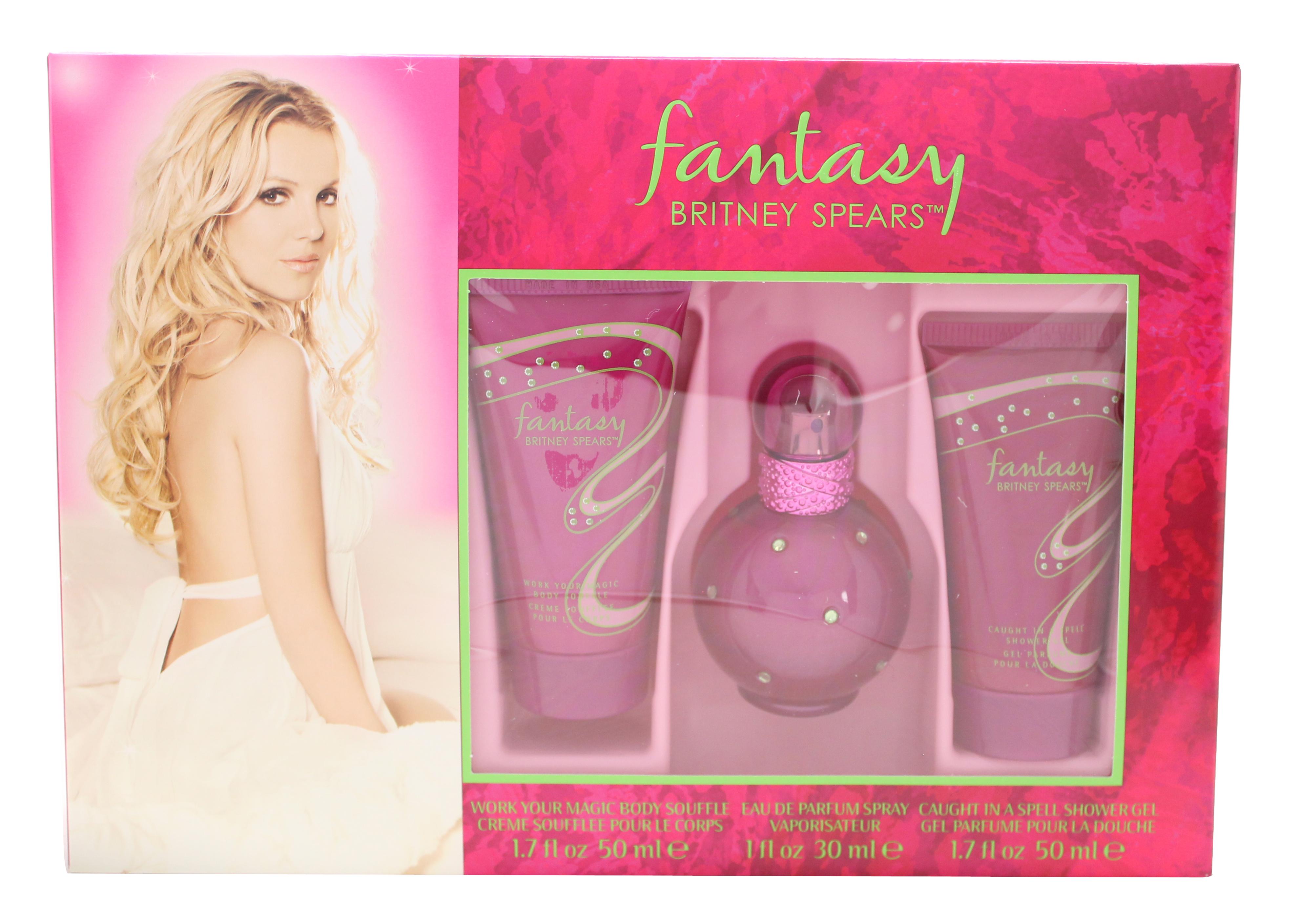 Britney Spears Fantasy Gift Set 30ml EDP + 50ml Body Souffle + 50ml Shower Gel
