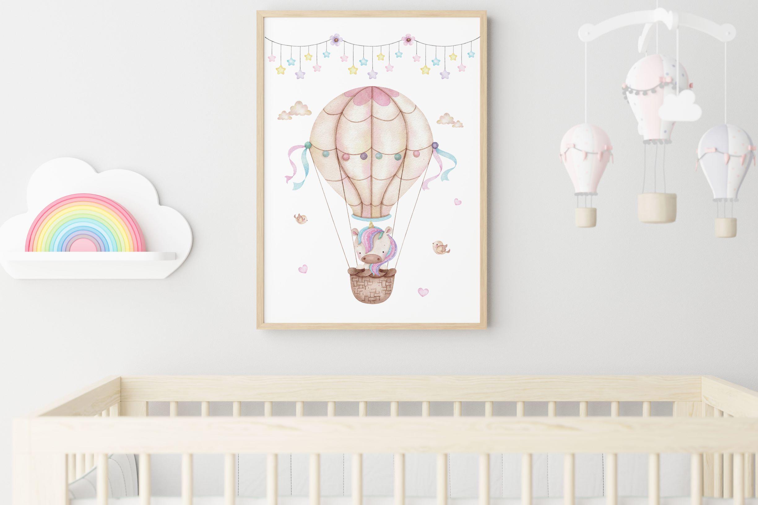 Unicorn Print-Up and Away-Unicorn Themed Bedroom,Nursery,New Baby,Christening Gift