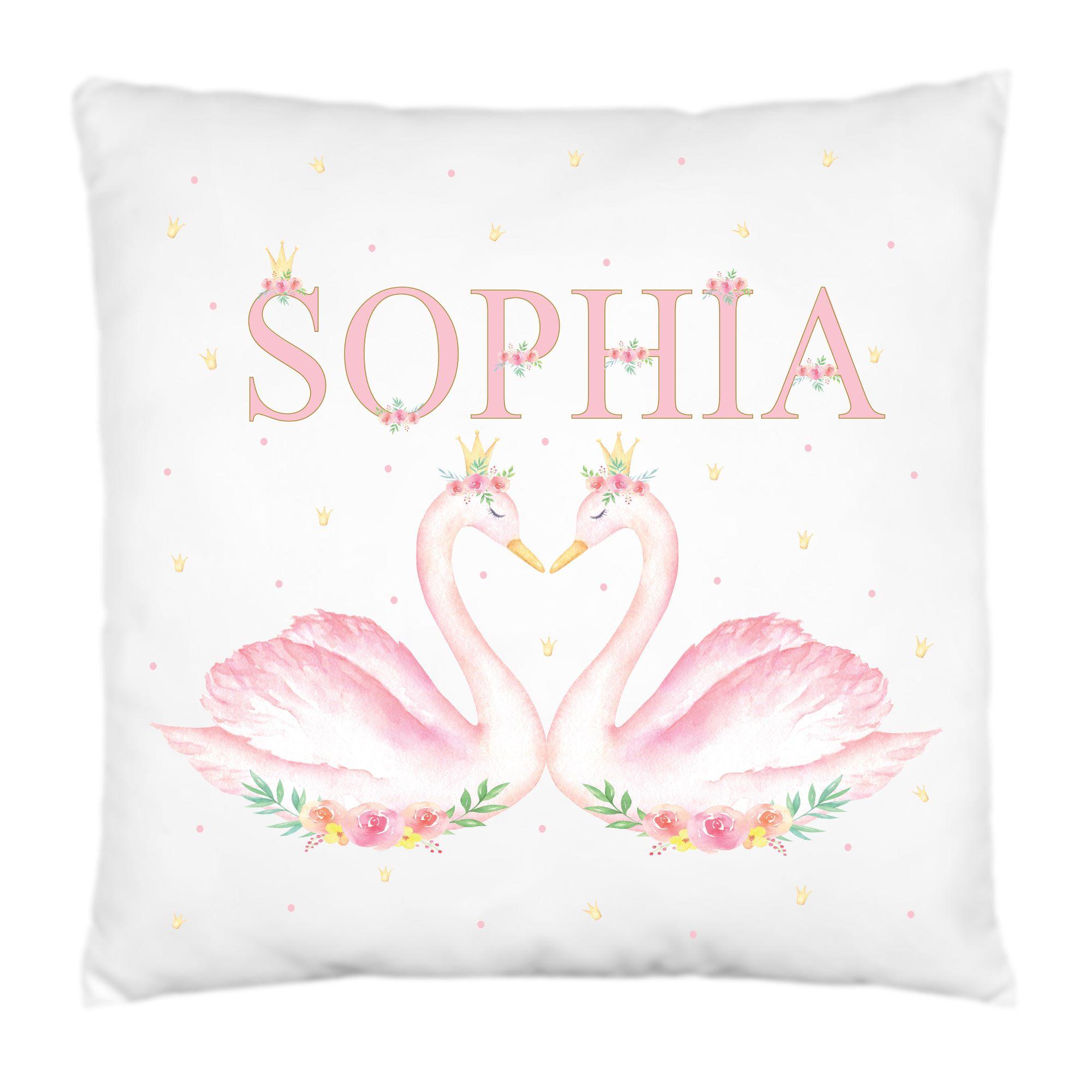 Swan Lake Personalised Cushion,Pillow,Gift For Ballerina or Dancer,.Ballet Themed Pink Girl's Bedroom Accessory