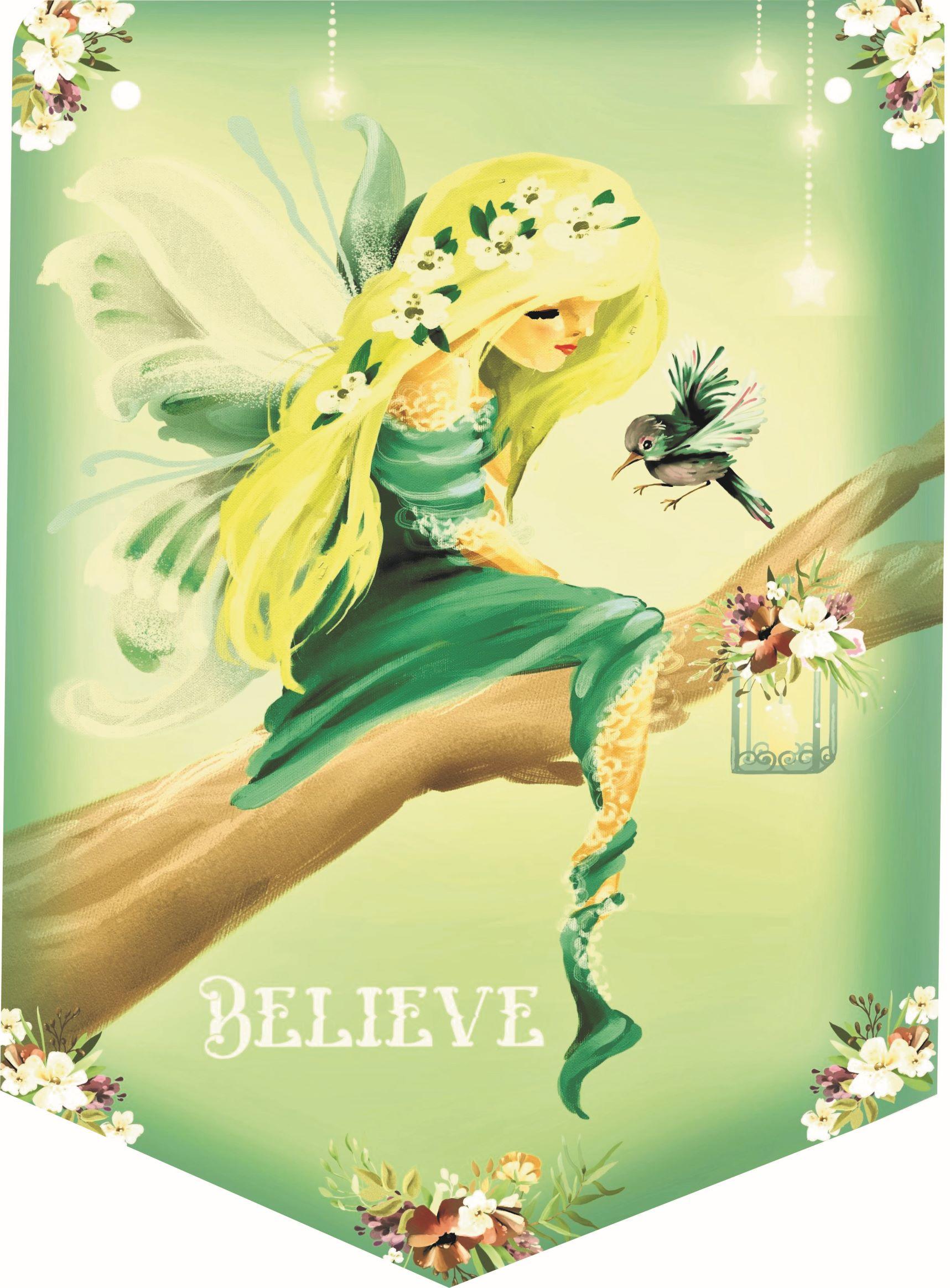 Fairy Enchantment Bunting,Garland,Fairy Gift,Fairy Birthday Banner,8 Flags