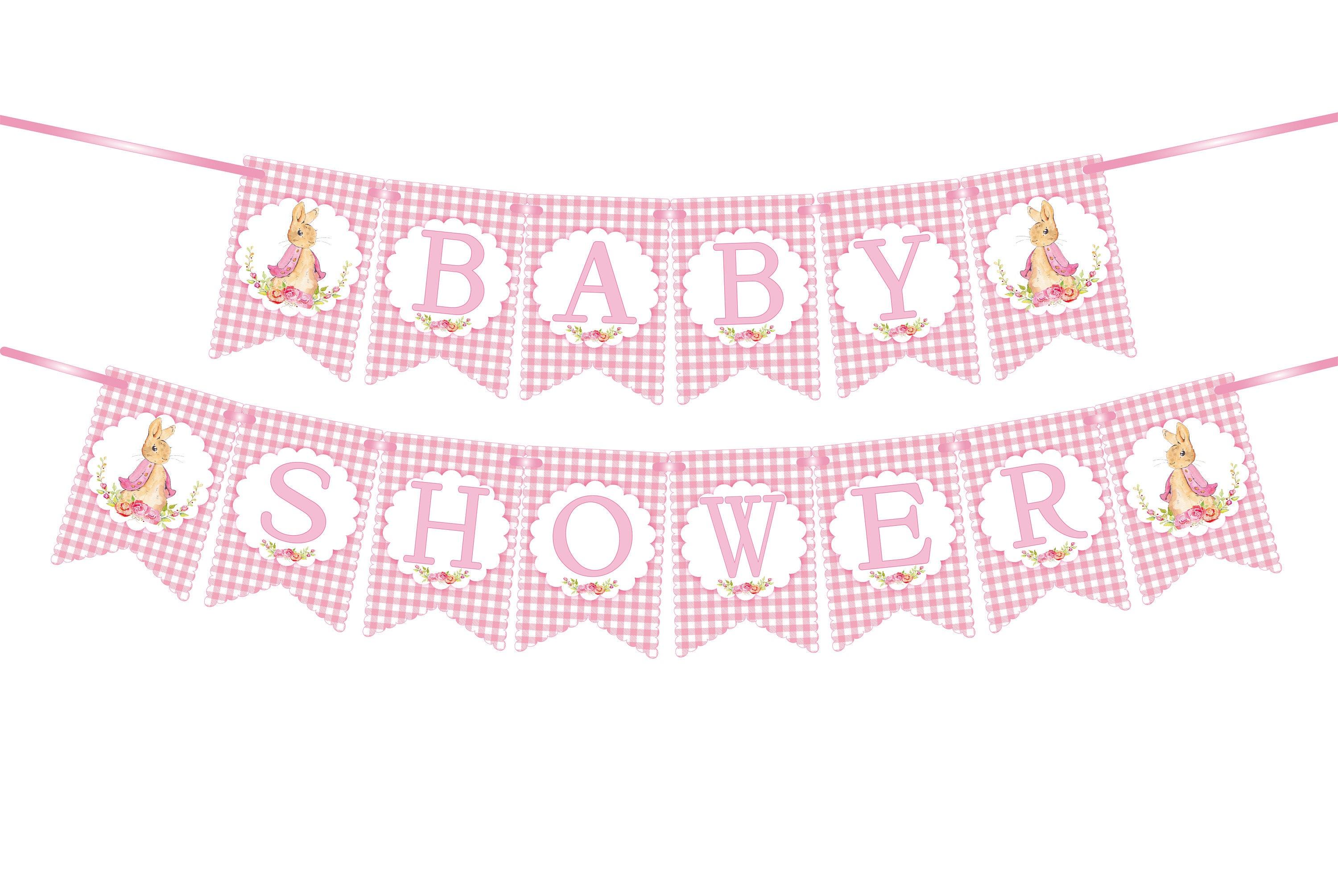 Peter Rabbit Pink Baby Shower Bunting,Baby Shower Banner,Garland,Decoration