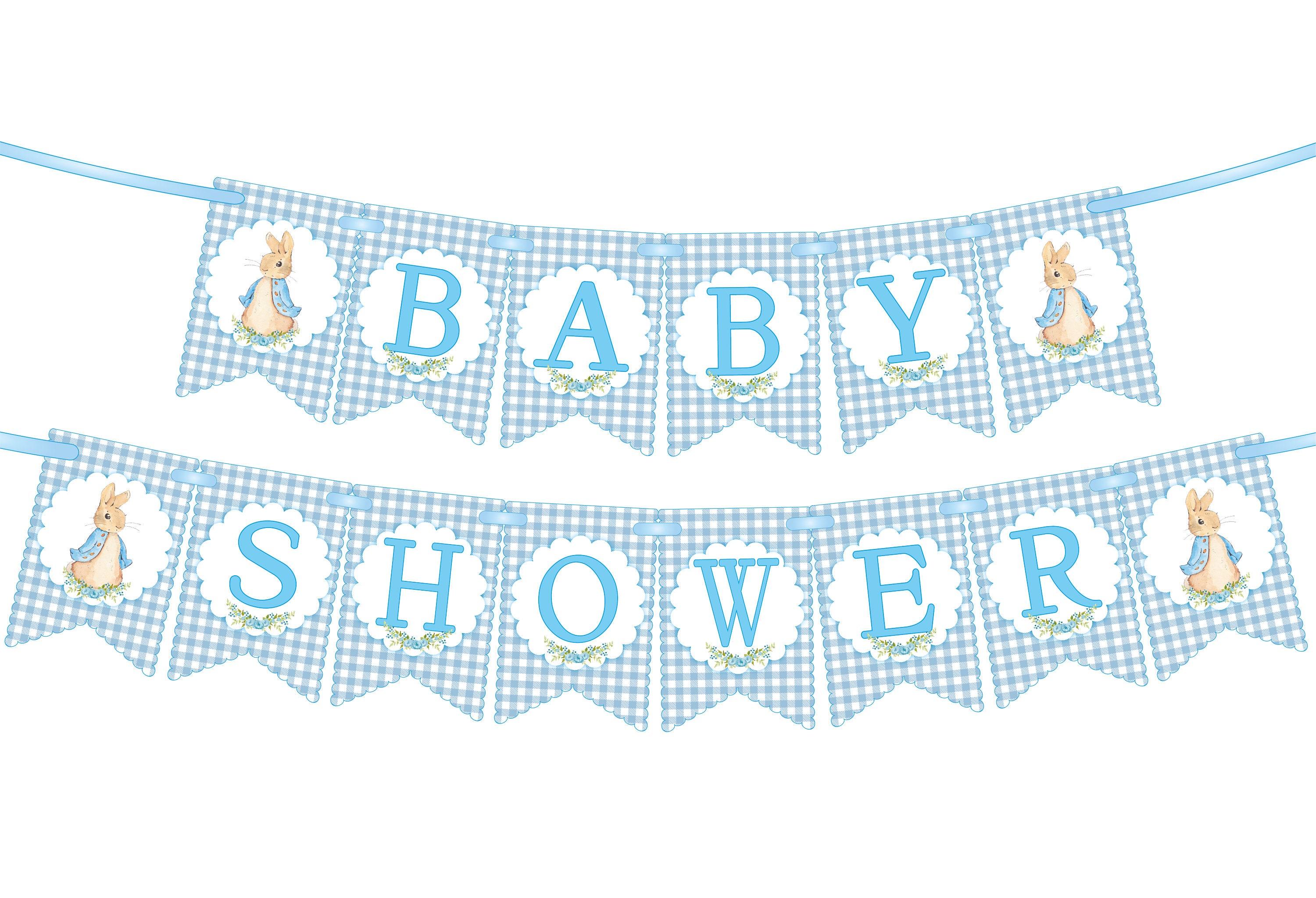 Peter Rabbit Blue Baby Shower Bunting,Baby Shower Banner,Garland