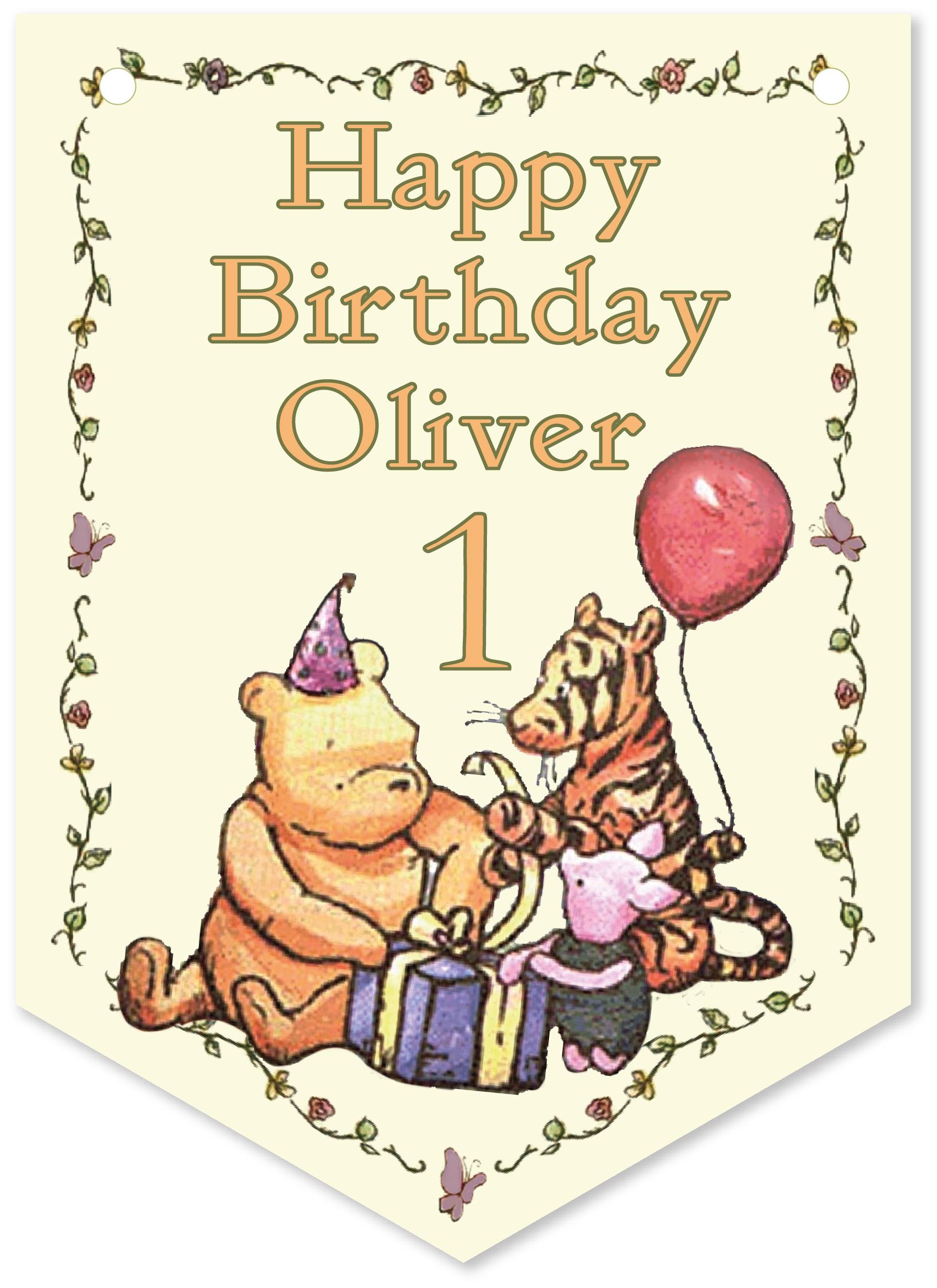 Winnie the pooh personalised birthday banner,birthday party decorations