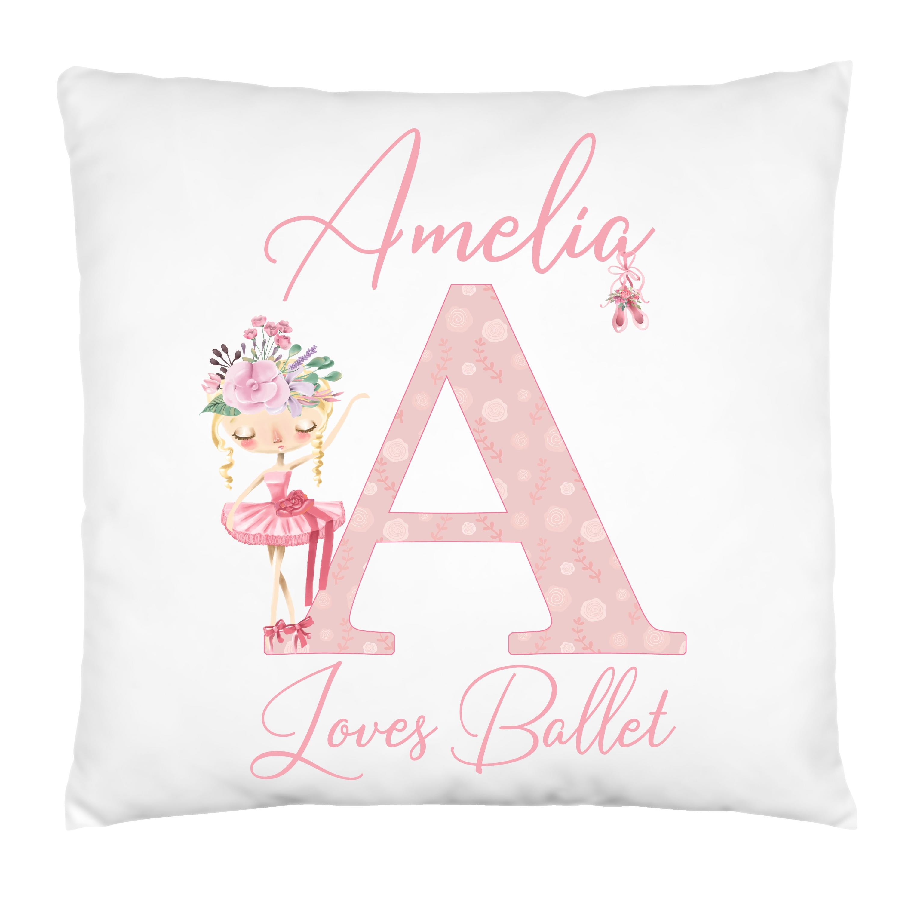 Ballet Cushion Personalised,Pillow, Ballerina,Ballet Gift,Dance,Pink Bedroom,Home Decor
