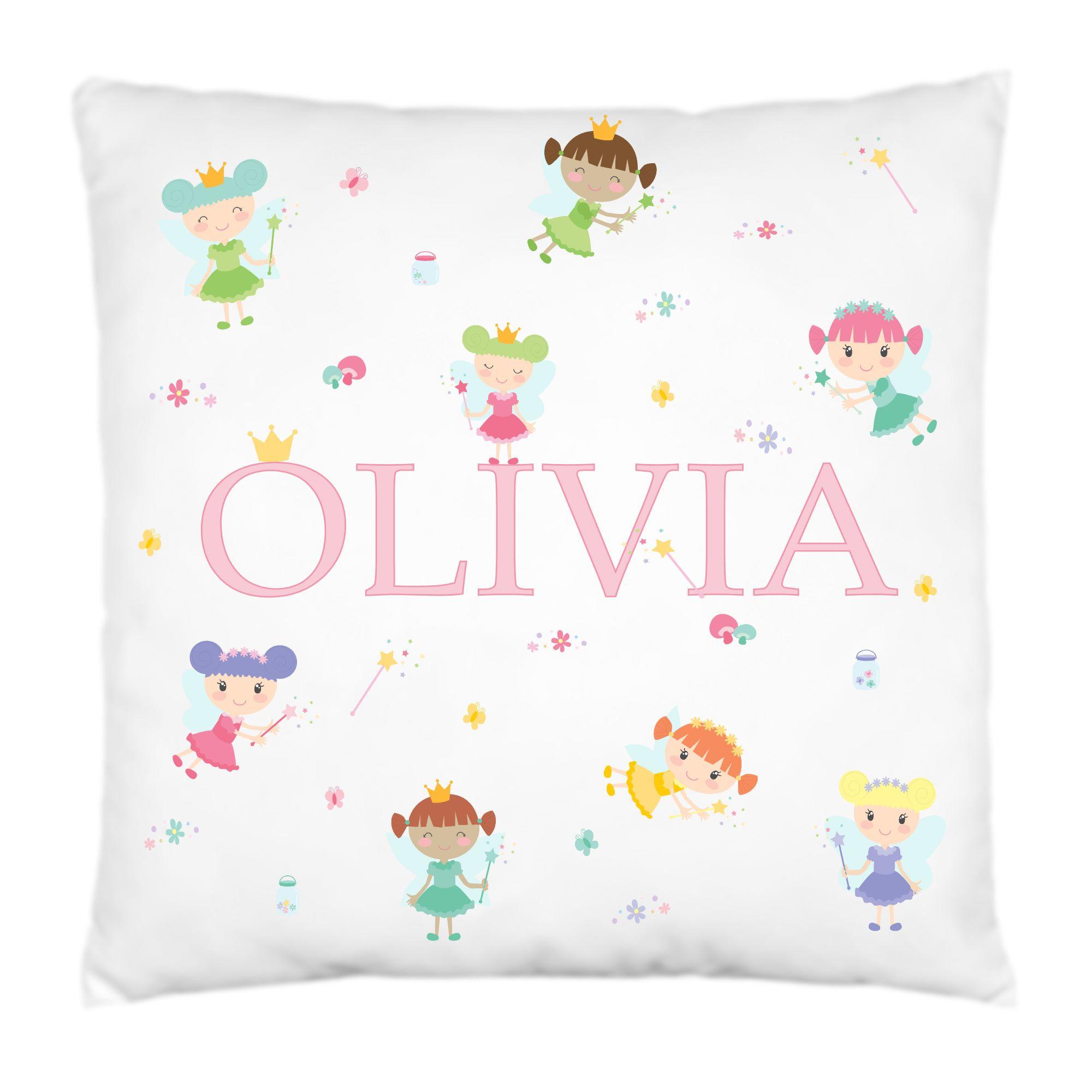 Forest Fairies Personalised Cushion,Pillow,Fairy Gift,Pink Bedroom,Girls Bedroom Accessory