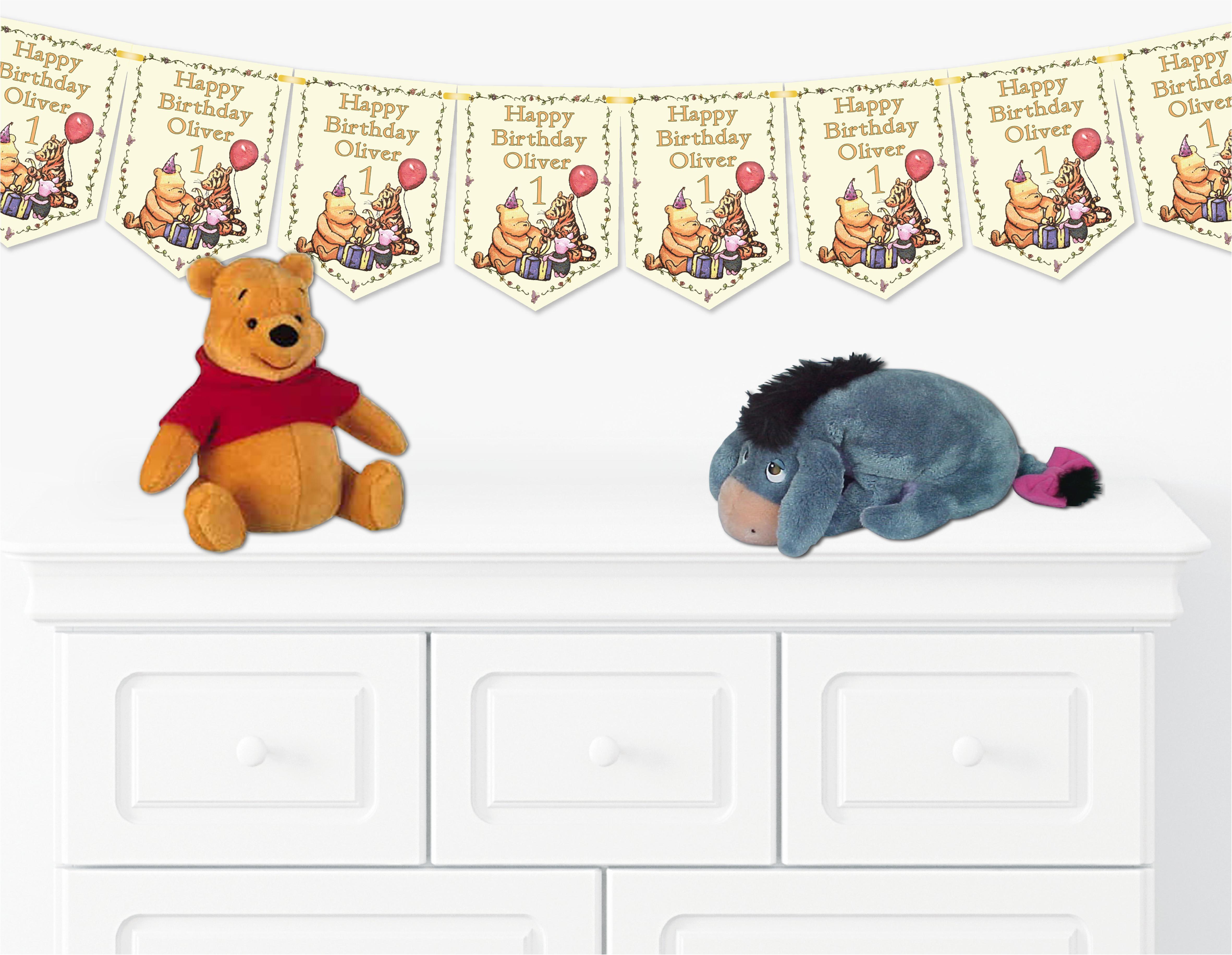 winnie the pooh personalised birthday bunting,banner