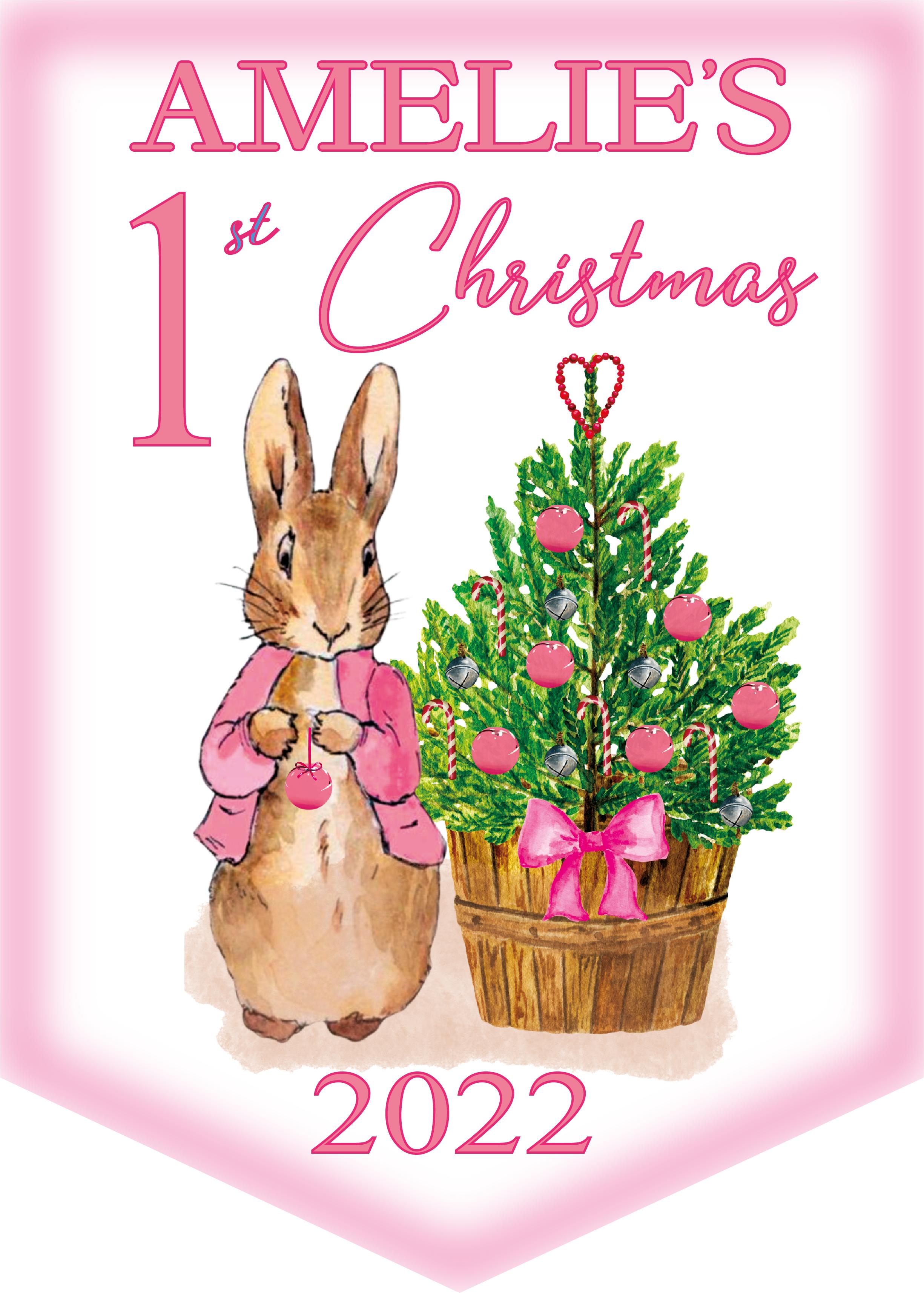 Personalised 1st Christmas bunting,keepsake,decoration