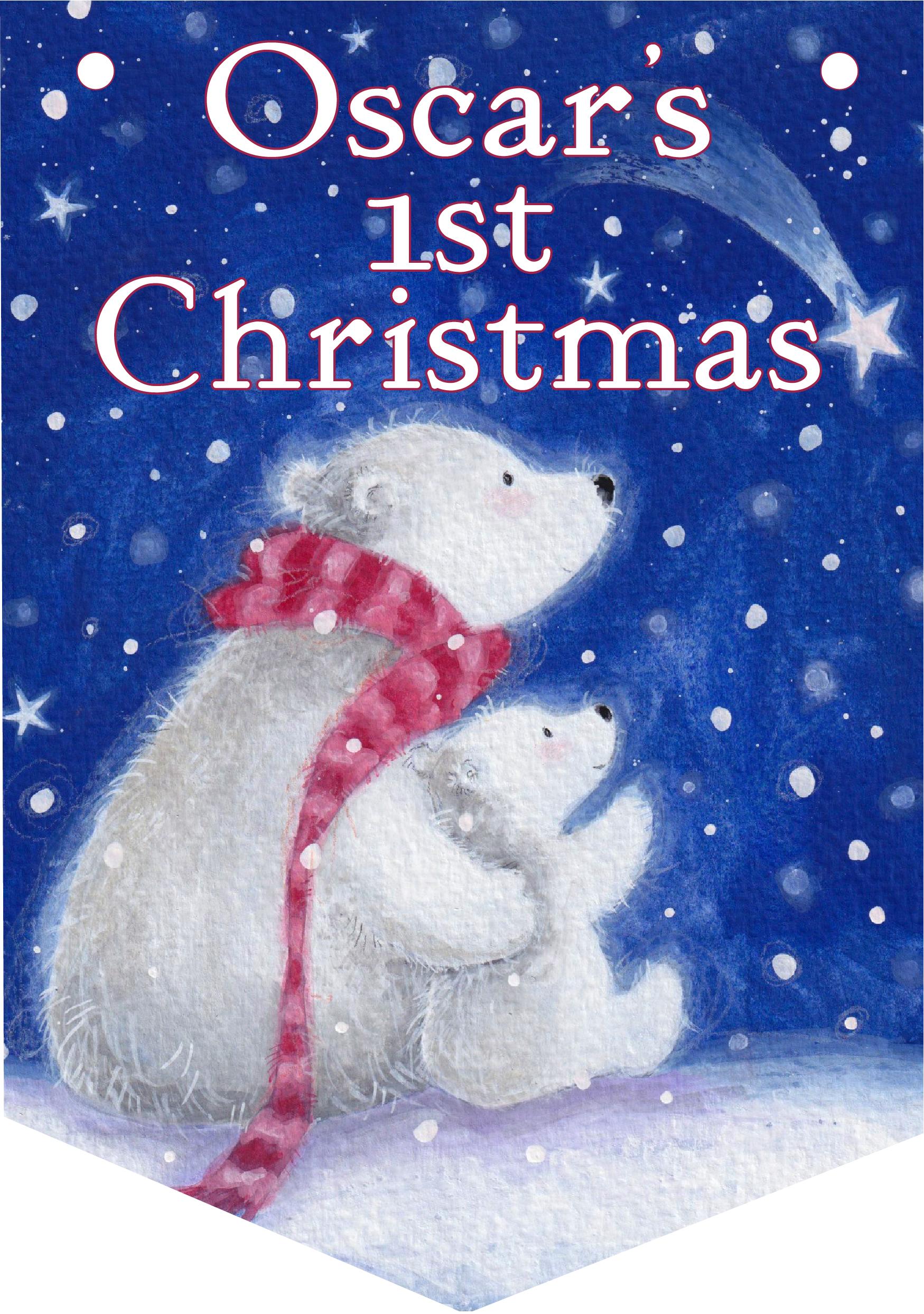 Babys First Christmas Bunting,Garland,Baby Bear,Personalised Ist Christmas Keepsake,Christmas Decoration,Ornament,Boy or Girl