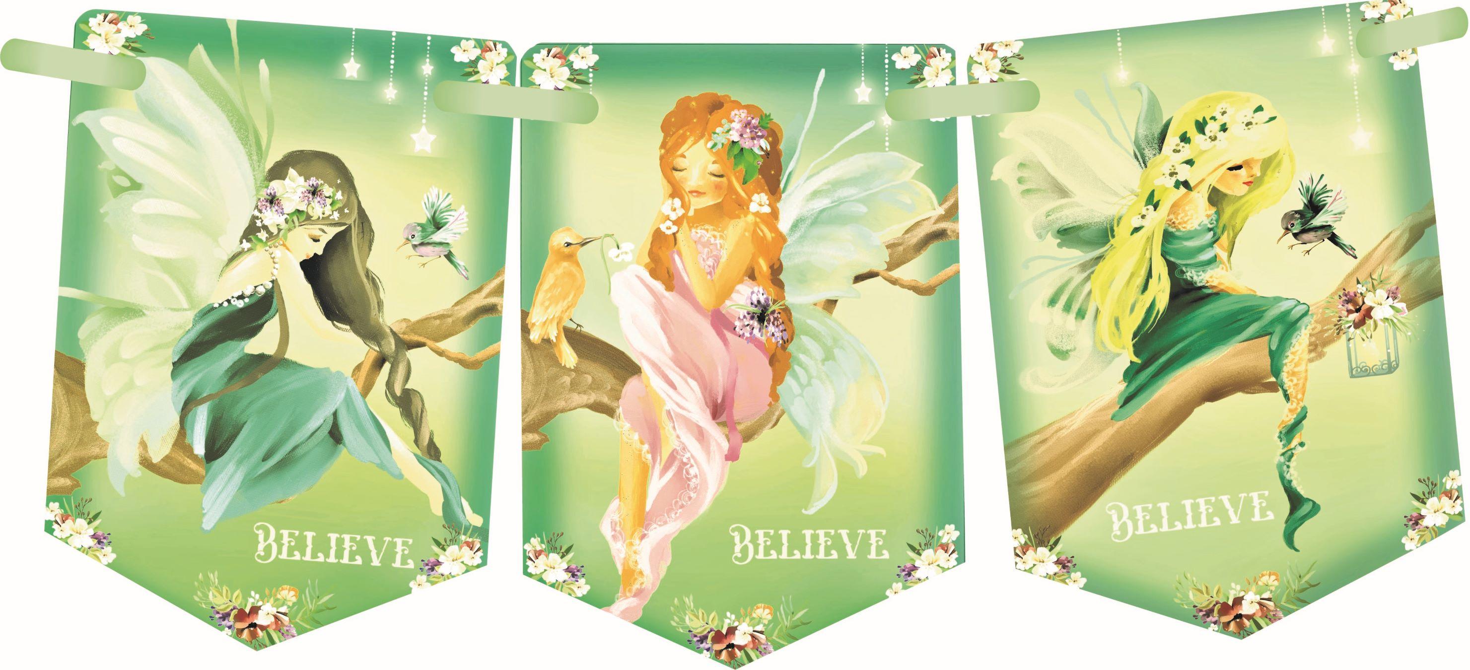 Fairy Enchantment Bunting,Garland,Fairy Gift,Fairy Birthday Banner,8 Flags