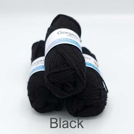 Black alpaca yarn