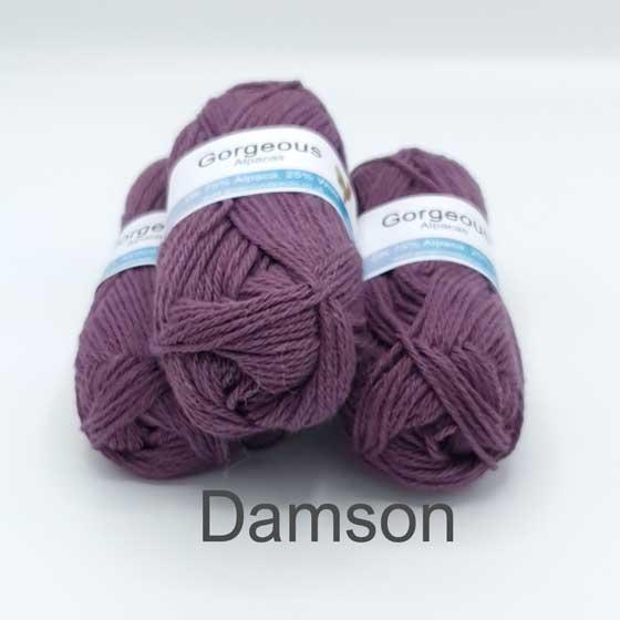 Damson alpaca yarn
