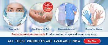 Sanitisers, Face masks, Shields, Aprons and disposable gloves from stock!
