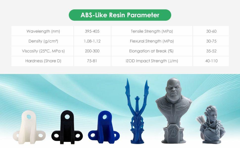 eSUN Hard Tough ABS-Like Grey 3D Printer resin 405nm 1000ml/1L