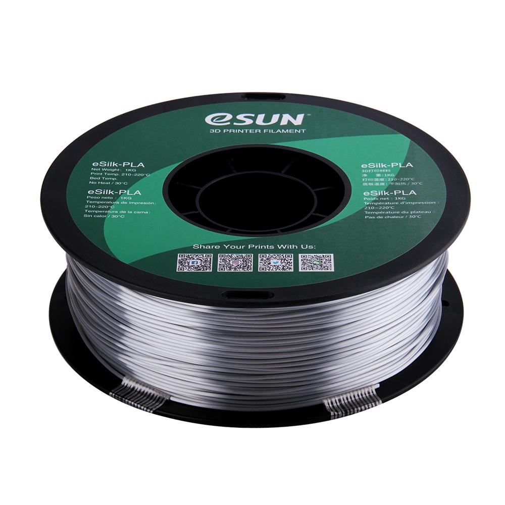 eSUN eSilk PLA Silver Filament 1.75mm 3D Printer Silk Filament 1kg