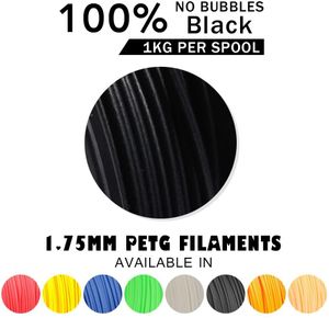 SUNLU PETG Black 1.75mm 3D Printer Filament 1kg