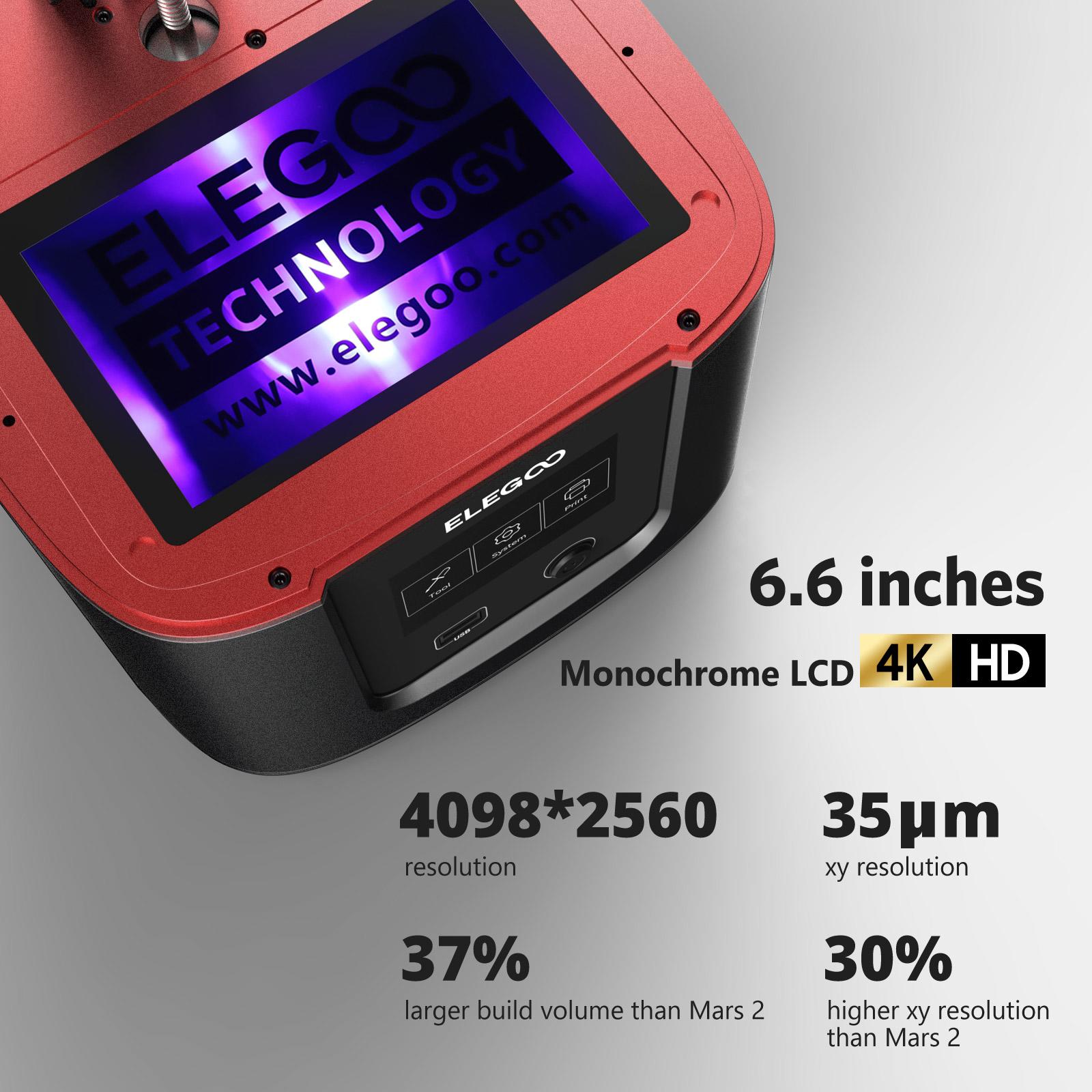 Elegoo Mars 3 Monochrome 4K LCD Screen