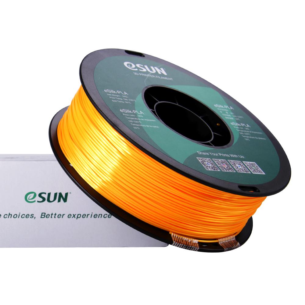 eSUN eSilk PLA Dark Yellow Filament 1.75mm 3D Printer Silk Filament 1kg