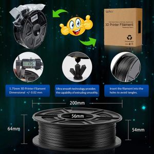 SUNLU ASA black Filament 1.75mm 3D Printer Filament 1kg