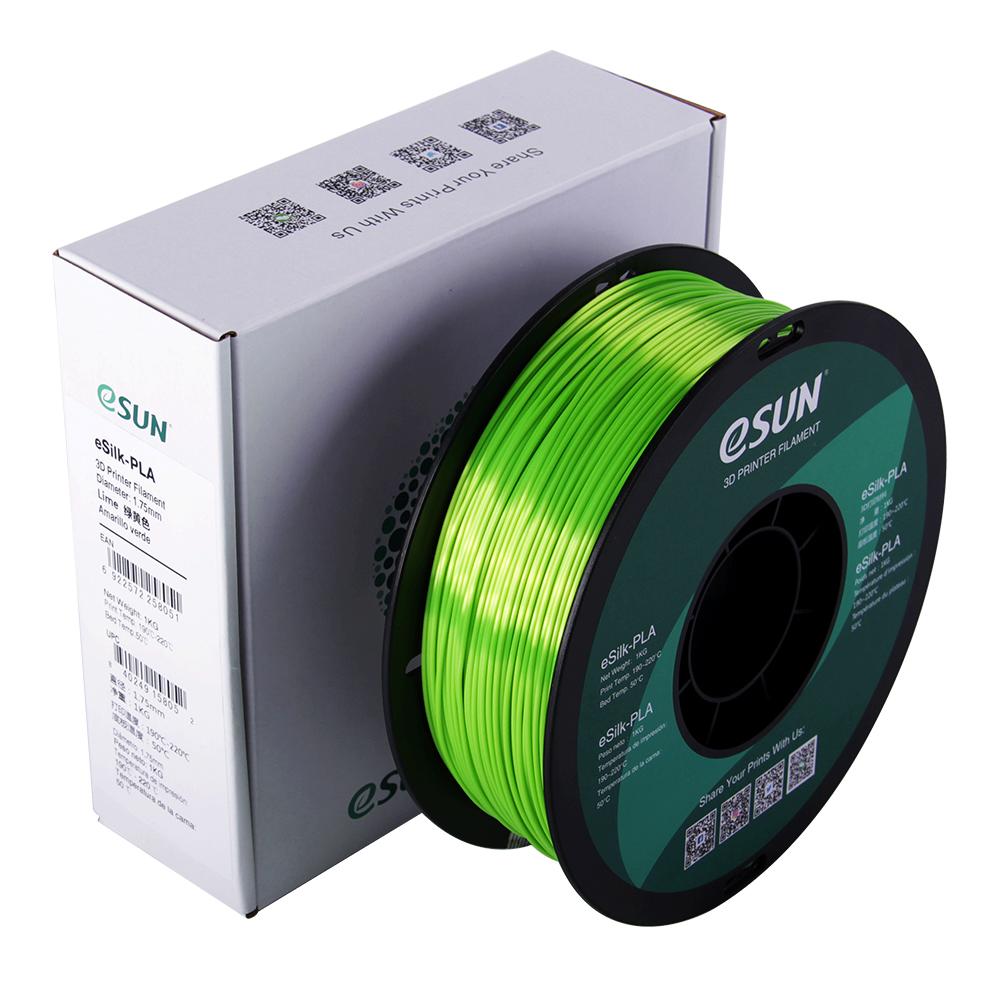 eSUN eSilk PLA Lime Filament 1.75mm 3D Printer Silk Filament 1kg