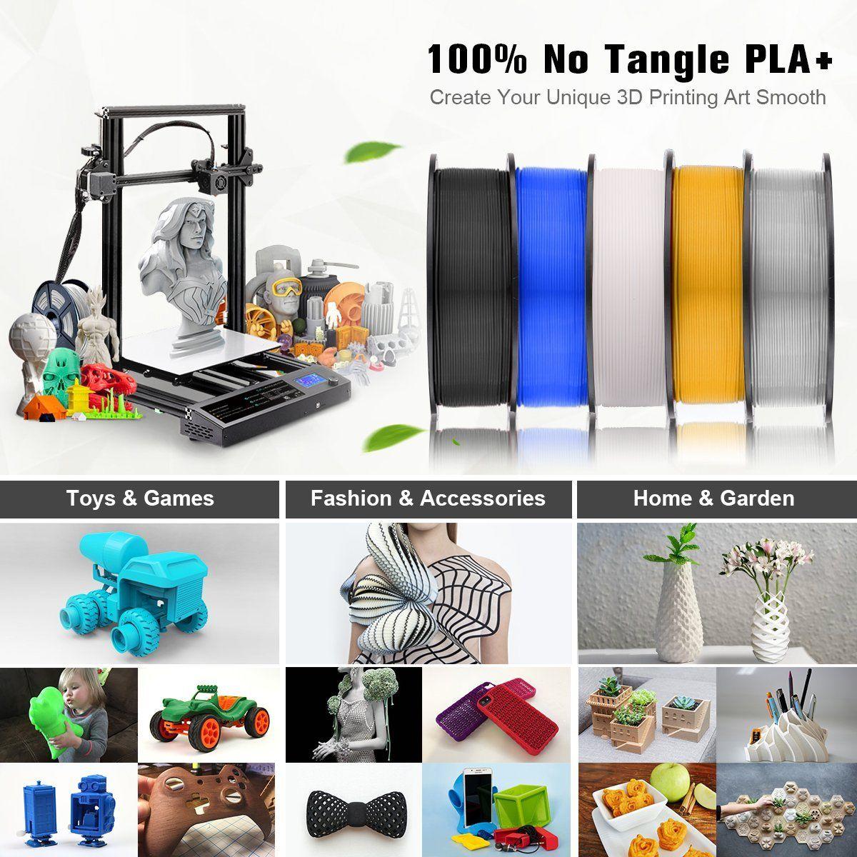 SUNLU PLA+ White Filament 1.75mm 3D Printer Filament 1kg