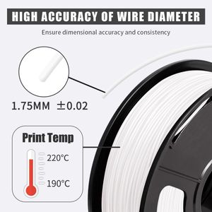 SUNLU PLA White Filament 1.75mm 3D Printer Filament 1kg