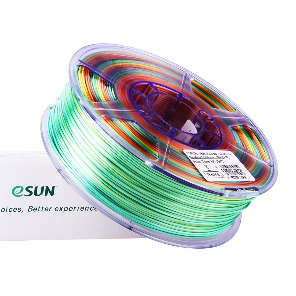 eSUN eSilk PLA Rainbow Filament 1.75mm 3D Printer Silk Filament 1kg