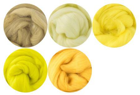 Five Yellow Shades of 19 Micron Merino